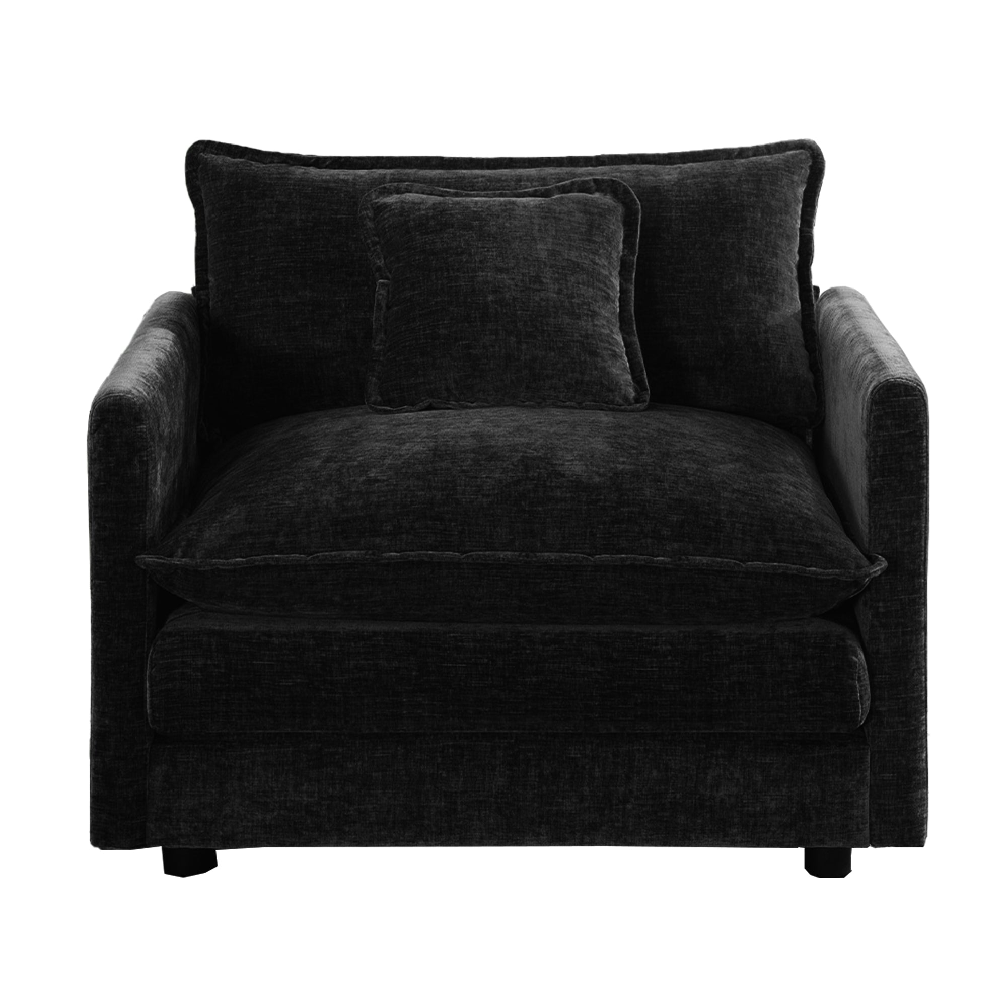 Fremont 41.4" 1 Piece Deep Chenille Armchair with Toss Pillow