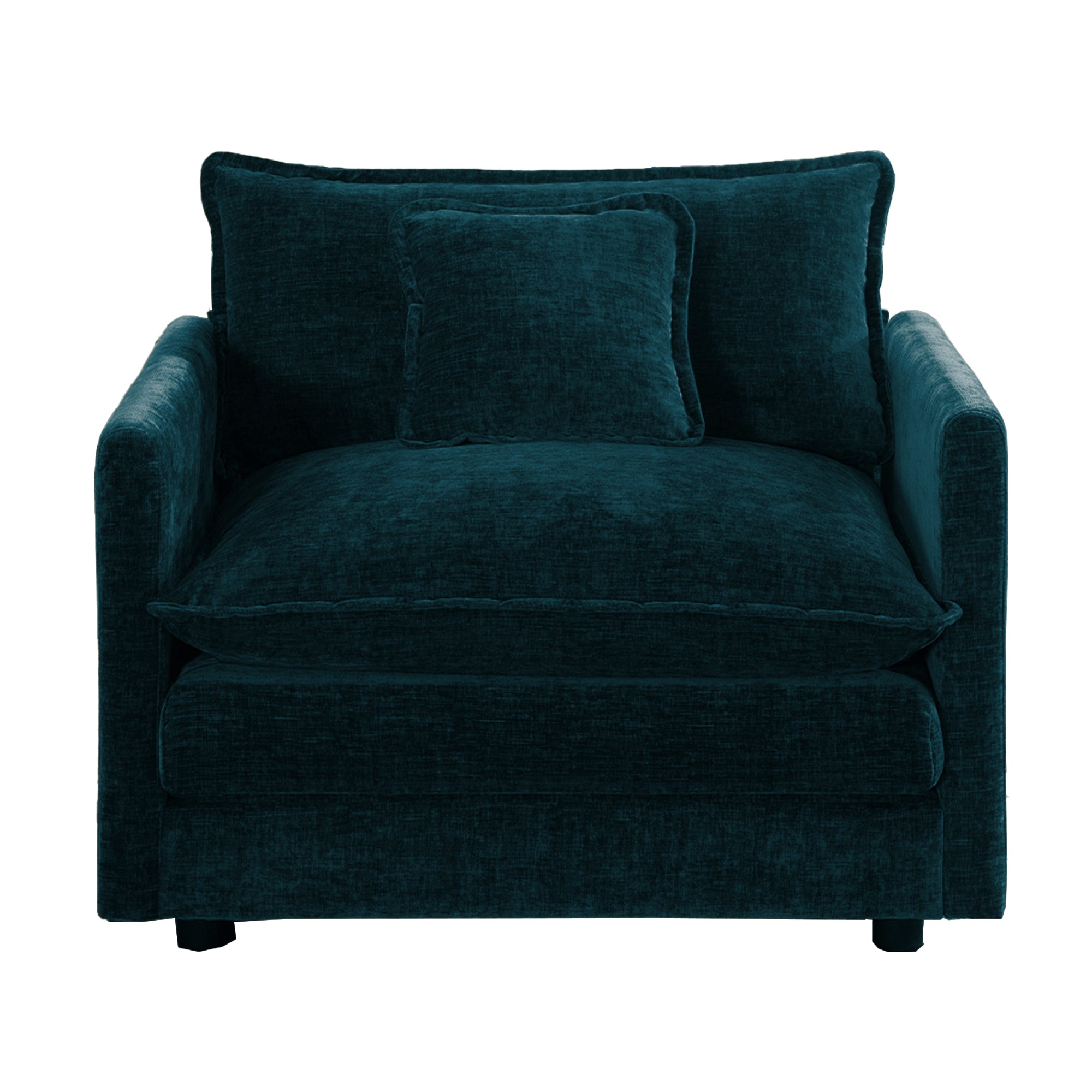 Fremont 41.4" 1 Piece Deep Chenille Armchair with Toss Pillow