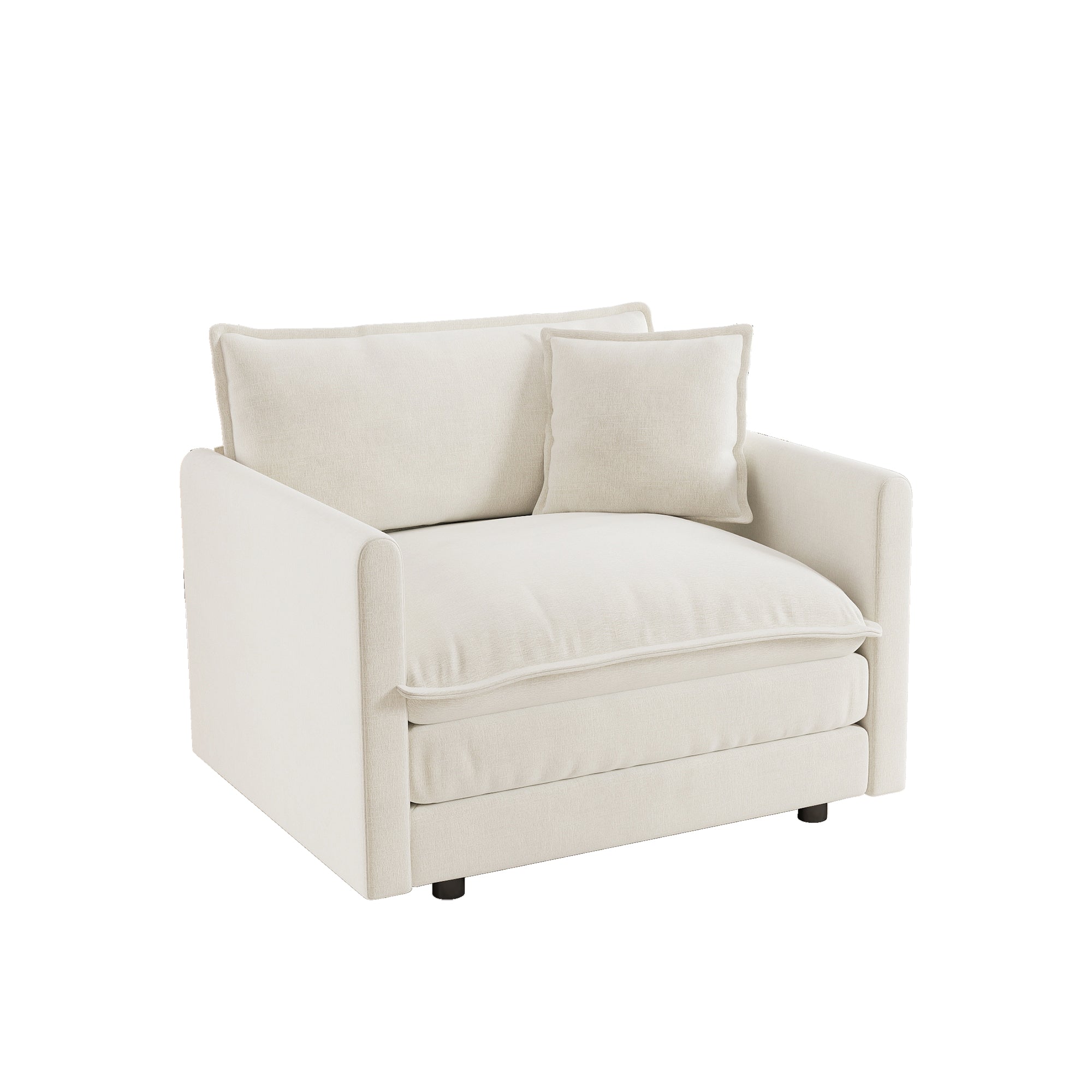Fremont 41.4" 1 Piece Deep Chenille Armchair with Toss Pillow