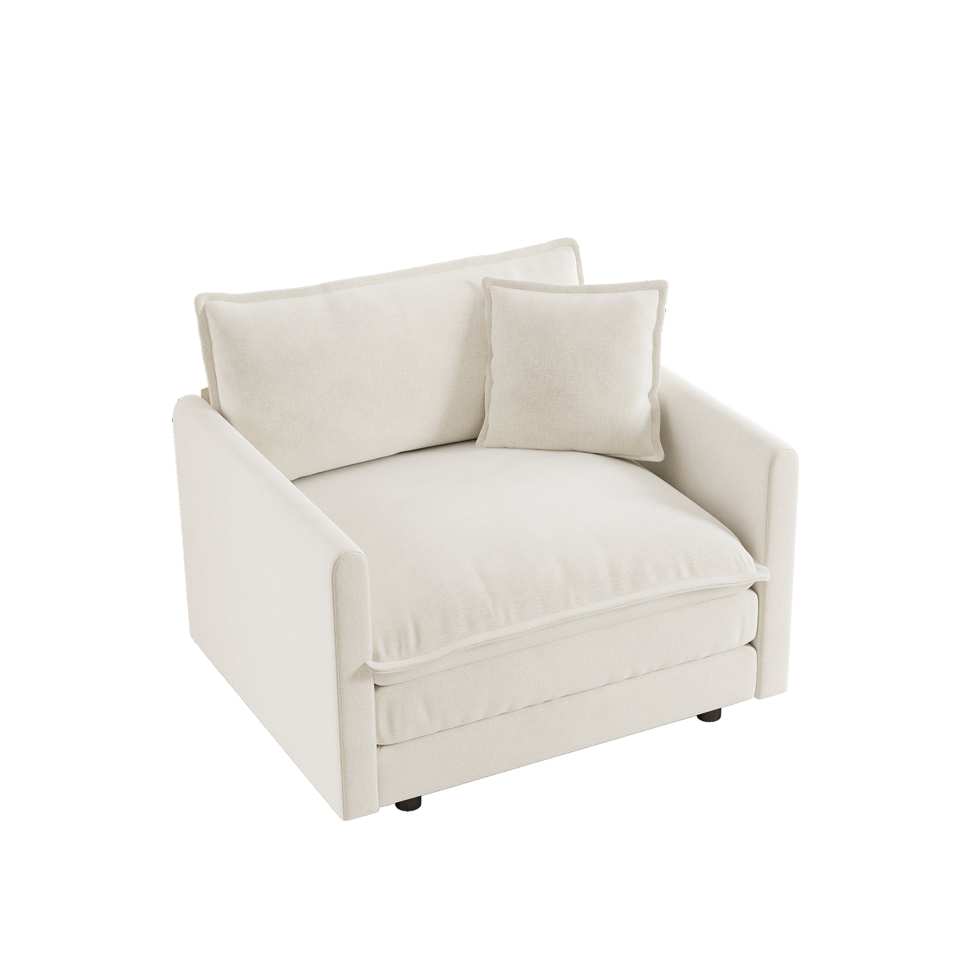 Fremont 41.4" 1 Piece Deep Chenille Armchair with Toss Pillow