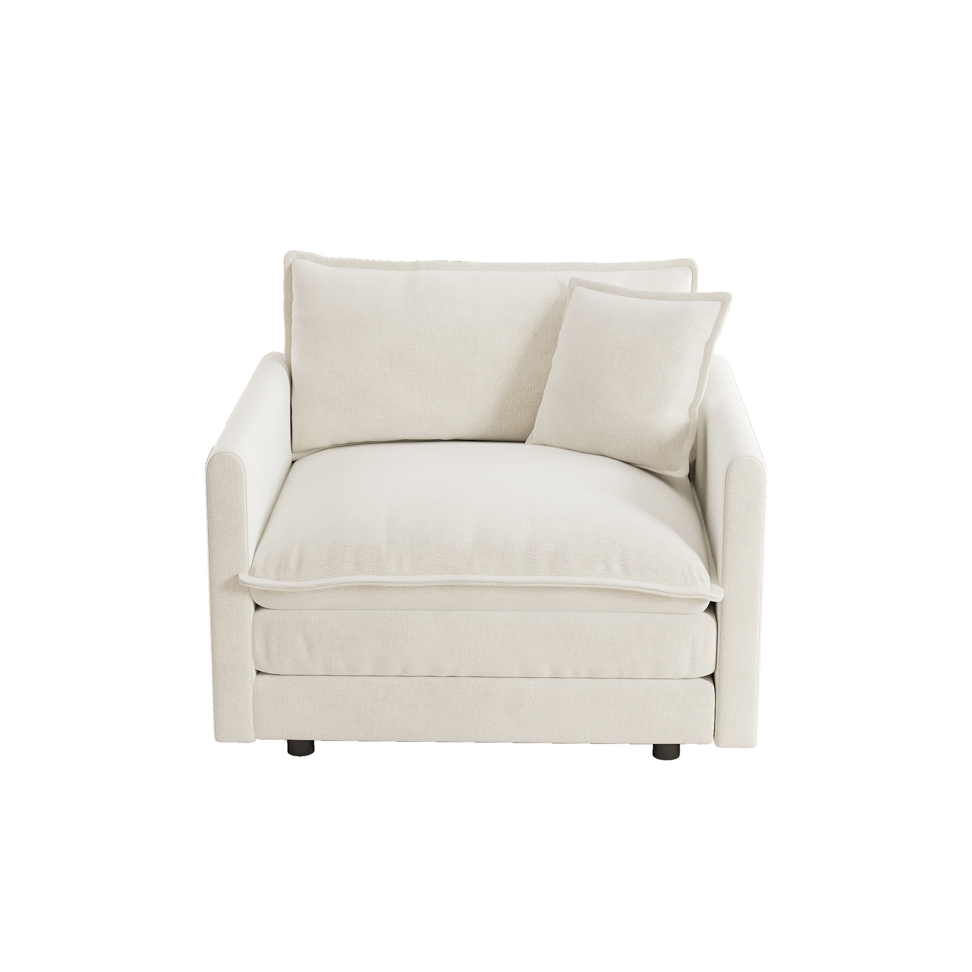Fremont 41.4" 1 Piece Deep Chenille Armchair with Toss Pillow