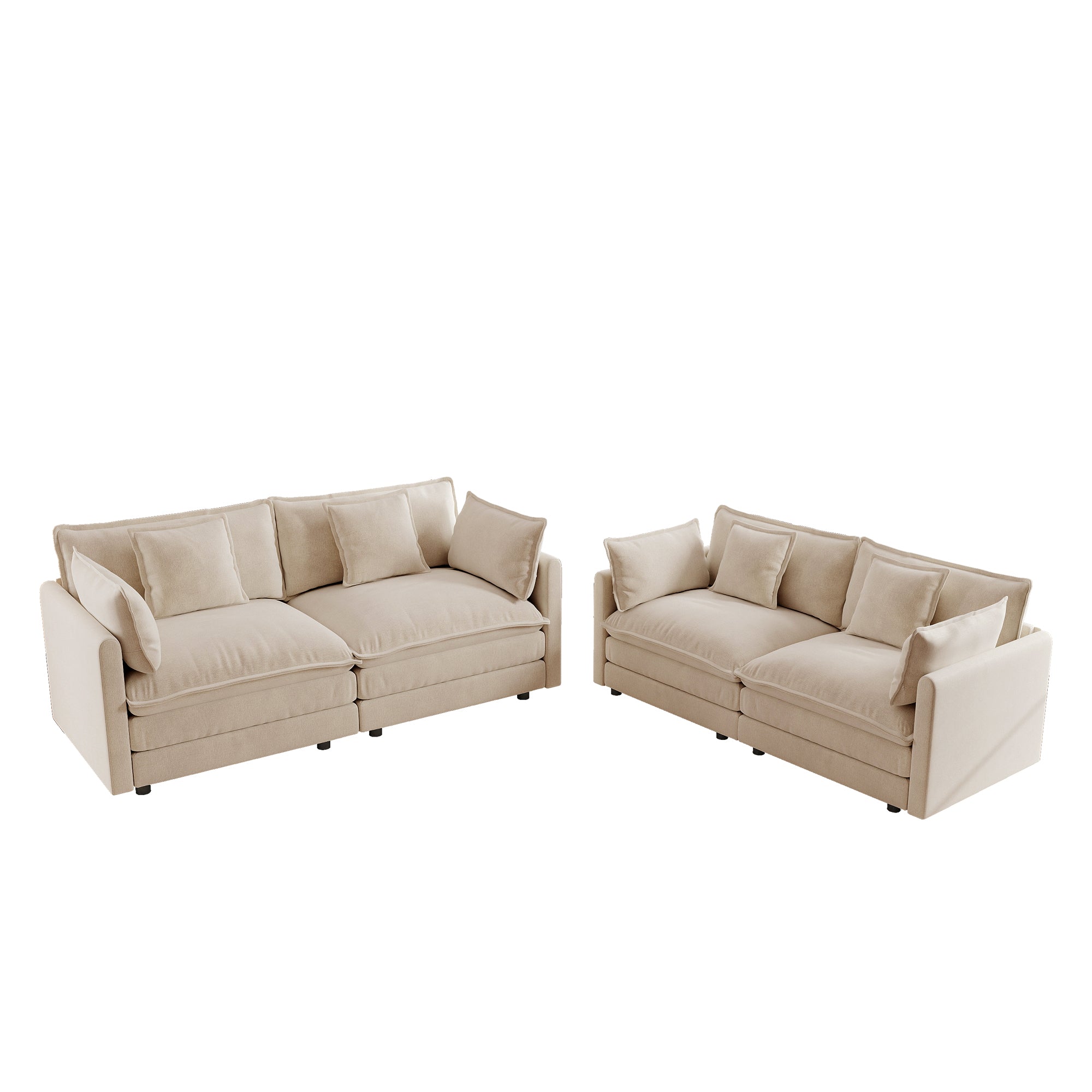 Fremont 2-Piece Chenille Upholstered Loveseat Sofa Set