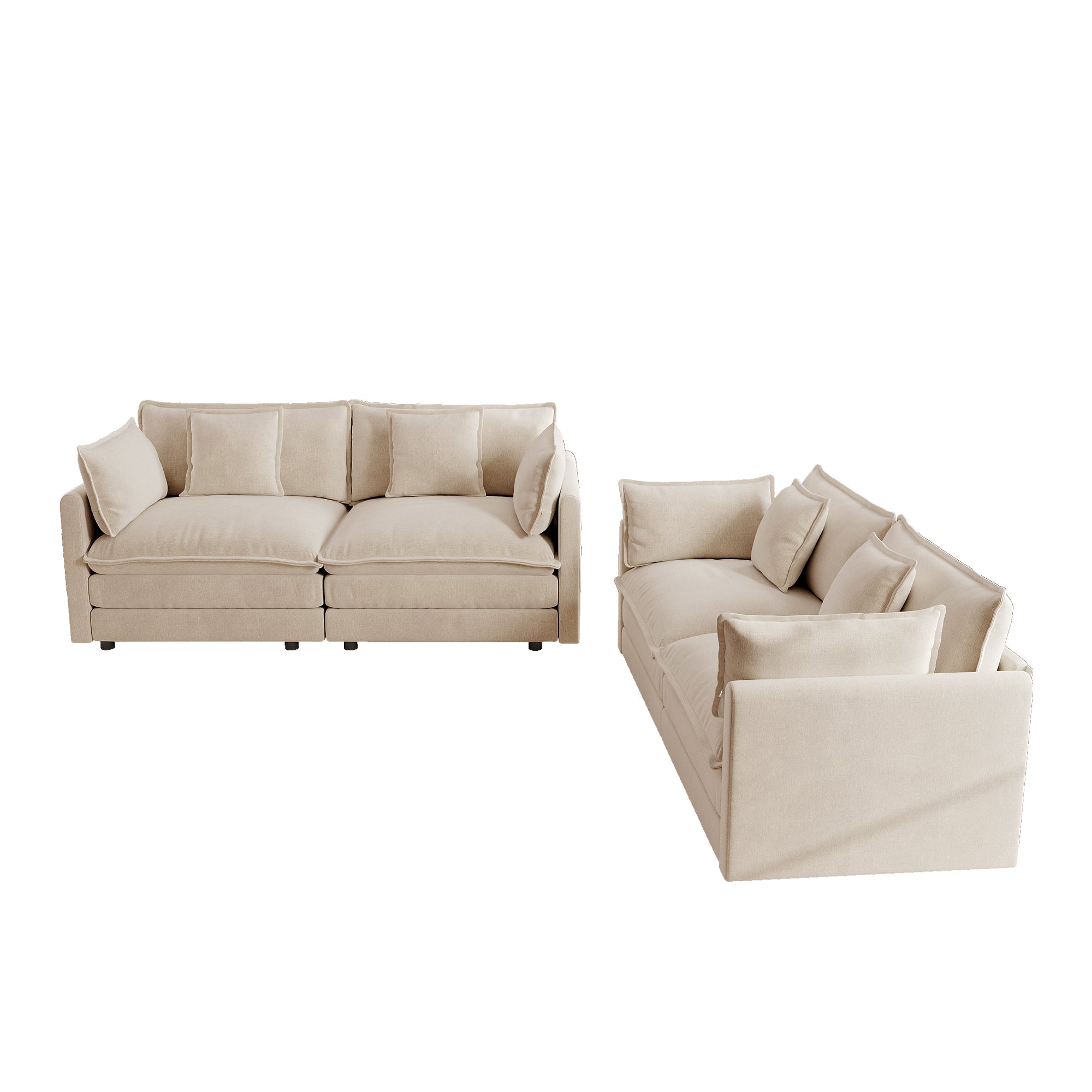 Fremont 2-Piece Chenille Upholstered Loveseat Sofa Set