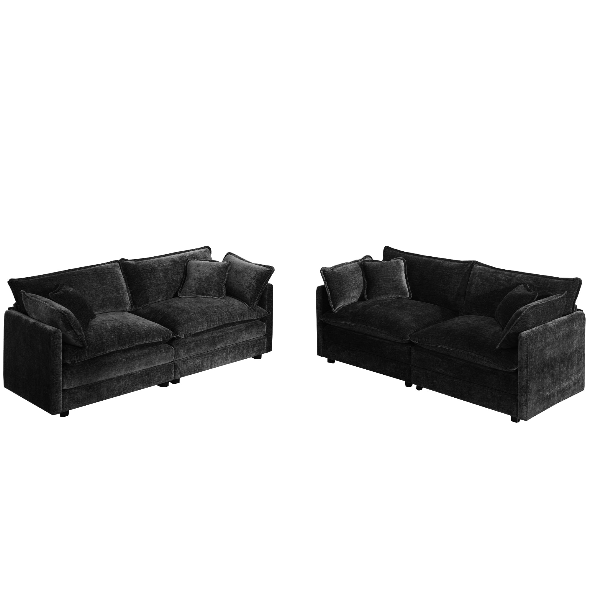 Fremont 2-Piece Chenille Upholstered Loveseat Sofa Set
