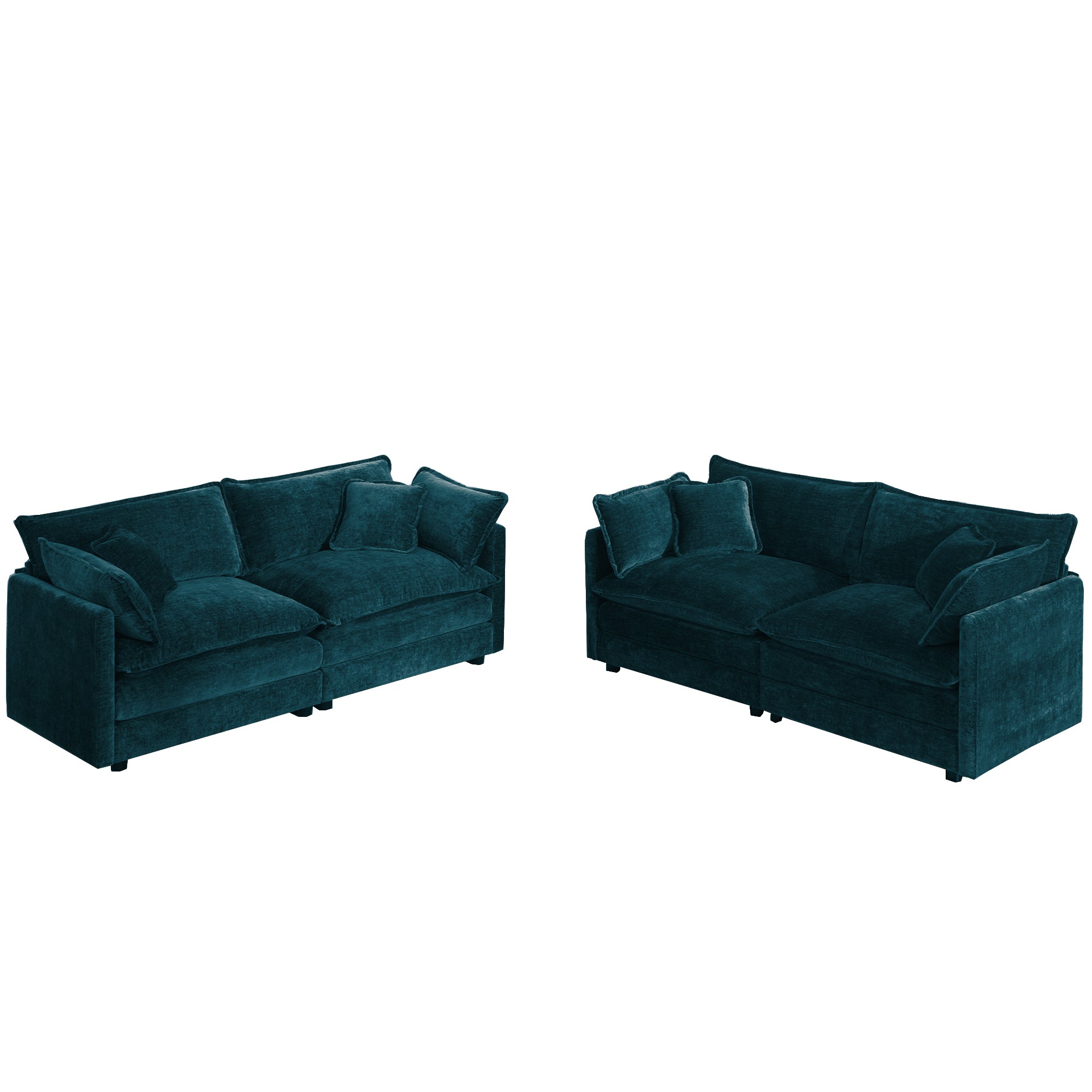 Fremont 2-Piece Chenille Upholstered Loveseat Sofa Set