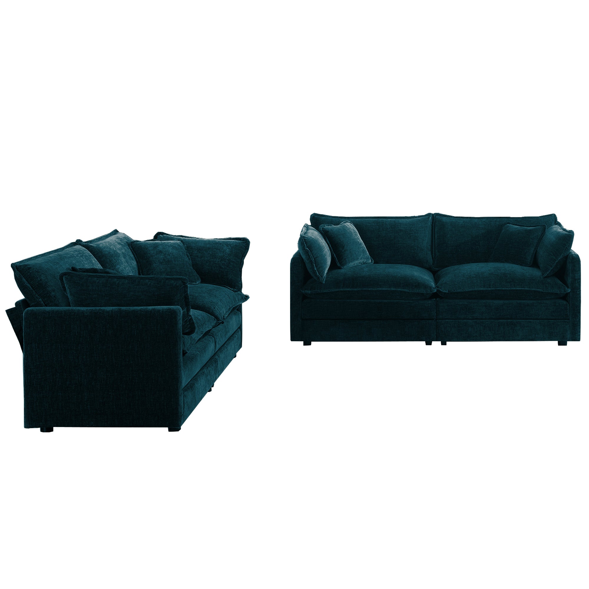Fremont 2-Piece Chenille Upholstered Loveseat Sofa Set