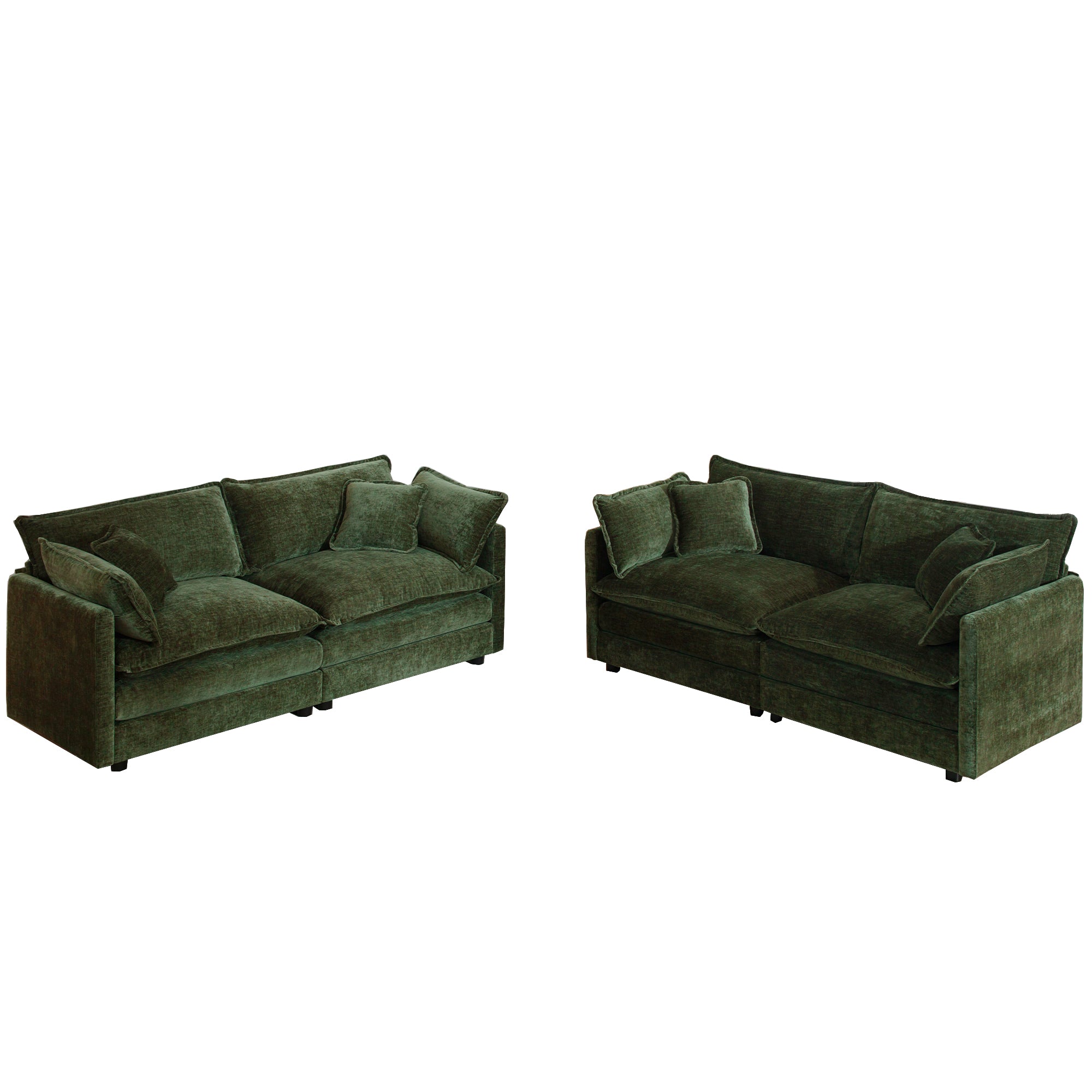 Fremont 2-Piece Chenille Upholstered Loveseat Sofa Set