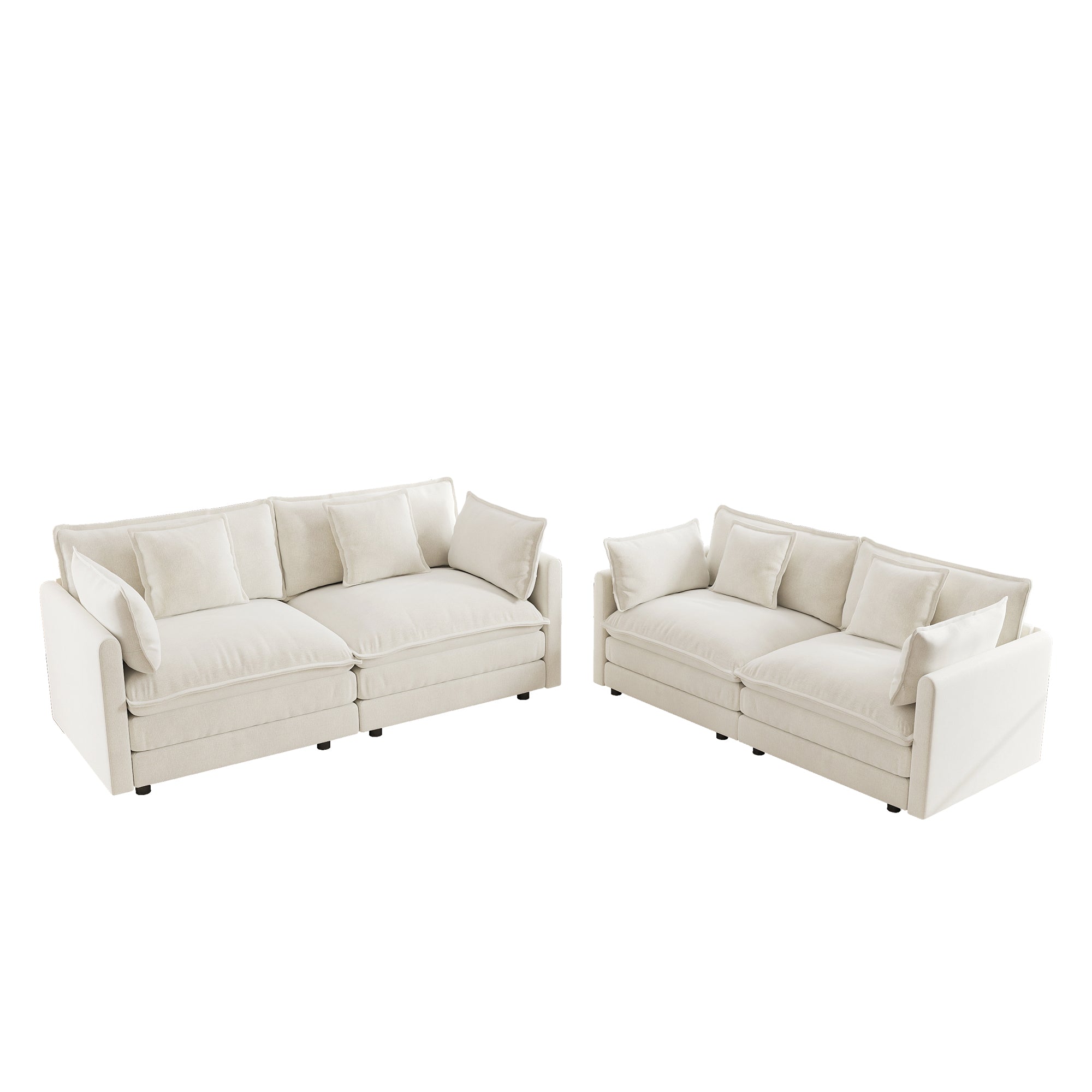 Fremont 2-Piece Chenille Upholstered Loveseat Sofa Set