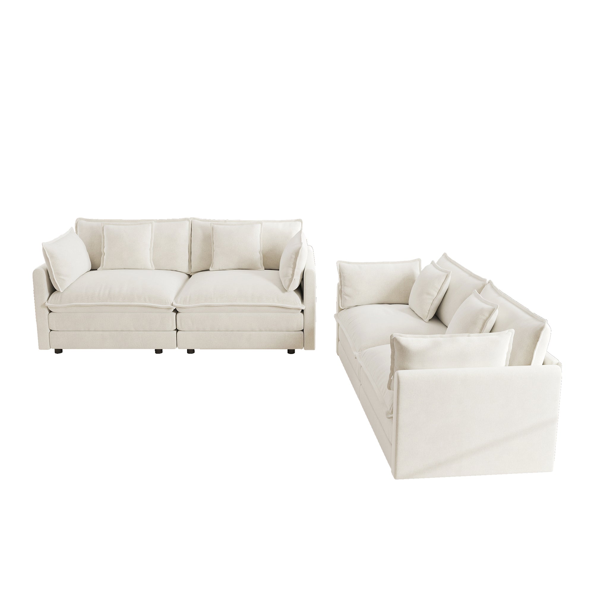 Fremont 2-Piece Chenille Upholstered Loveseat Sofa Set