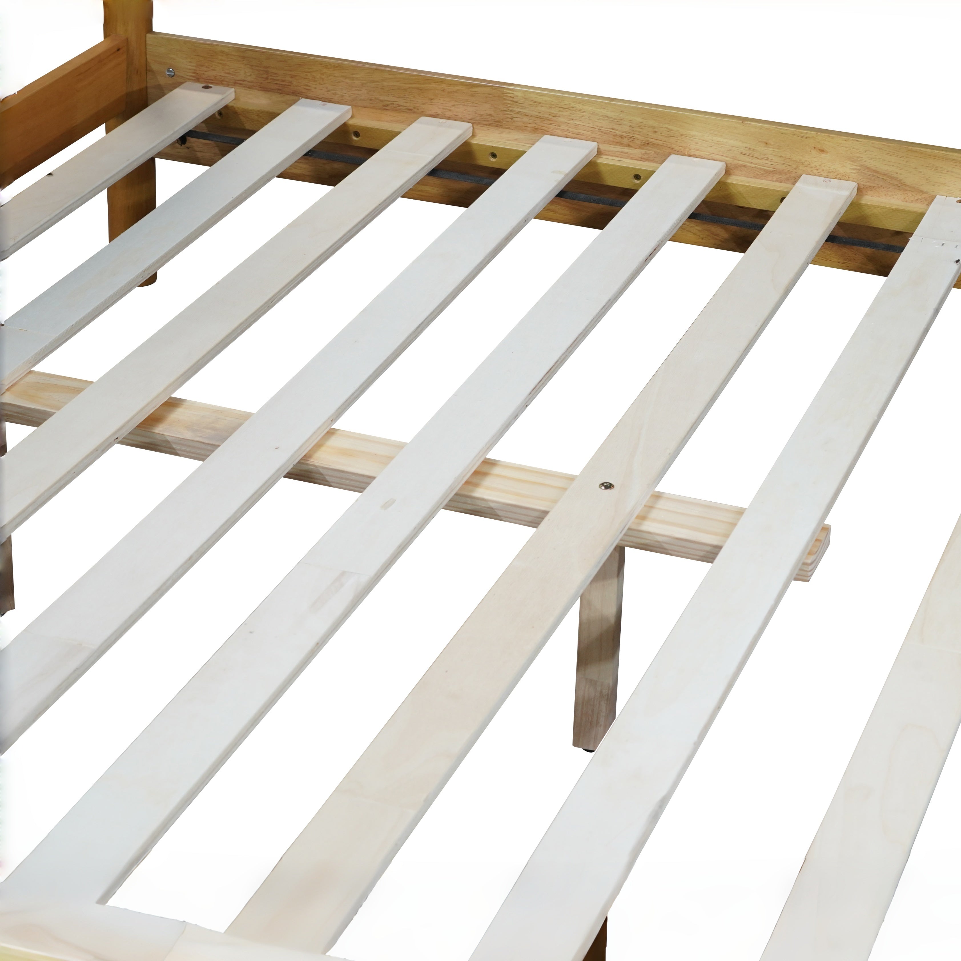 Freya Queen Solid Rubberwood Bed with Teddy Fleece Curved Headboard