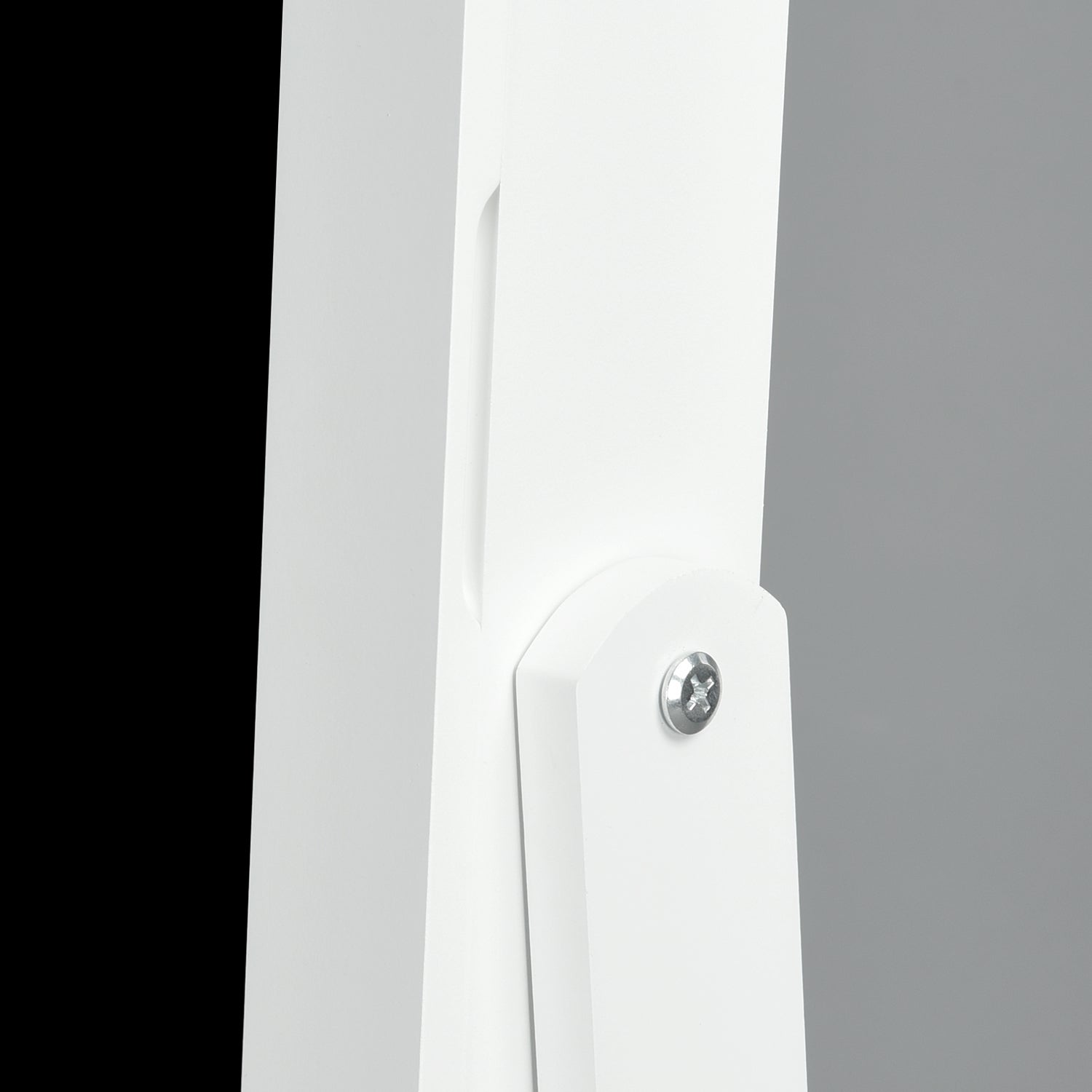 Homy Casa Godric Standing Jewelry Armoire with Full Length Mirror Lockable Jewelry Storage Cabinet White