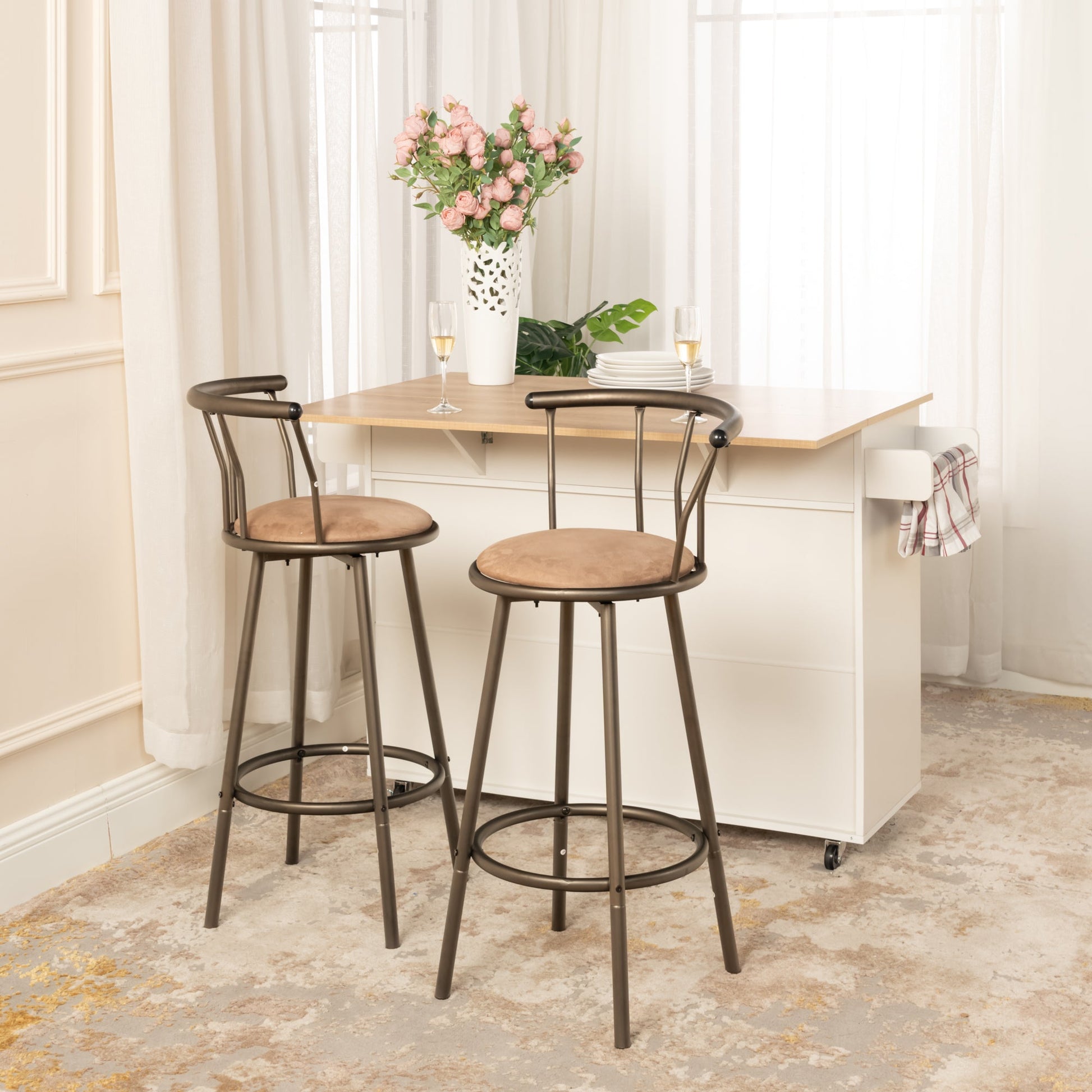 Grady Stylish Modern Bar Stool With Comfortable Cushioned Seat-HOMY CASA