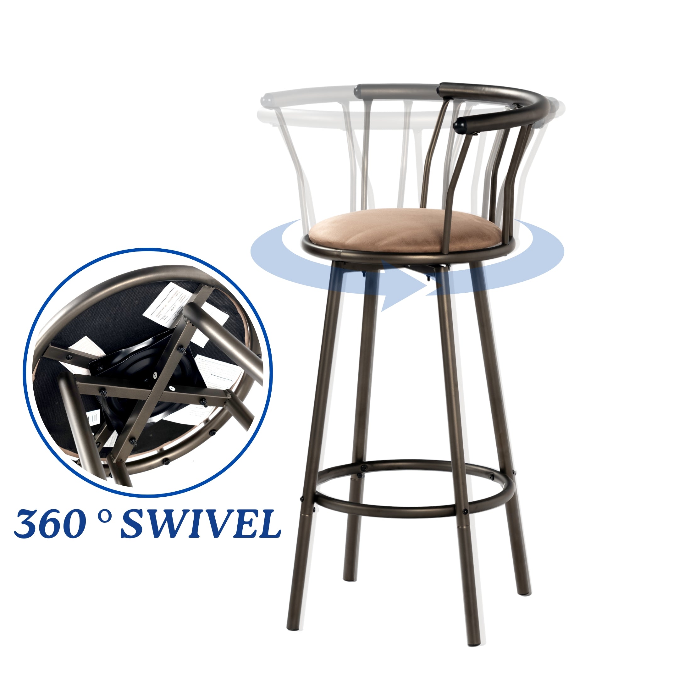 Grady Stylish Modern Bar Stool With Comfortable Cushioned Seat-HOMY CASA