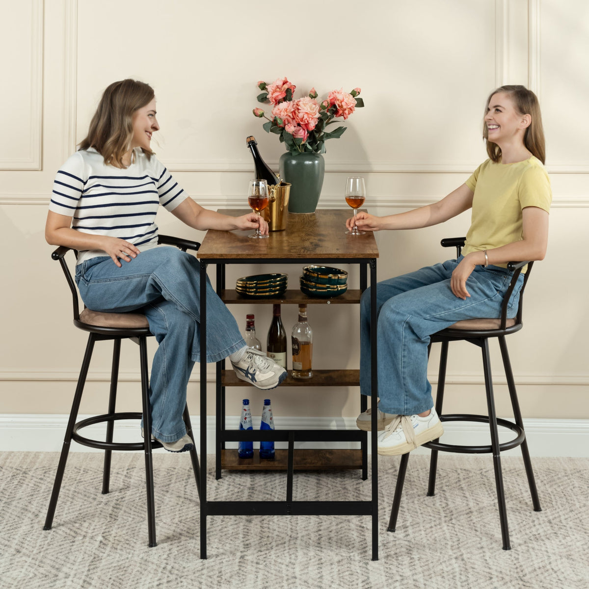 Grady Stylish Modern Bar Stool With Comfortable Cushioned Seat-HOMY CASA