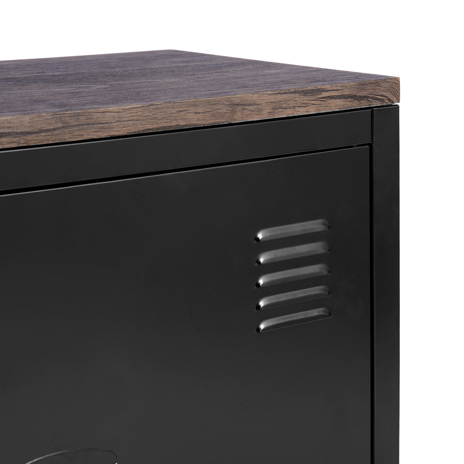 Homy Casa GRAVES BLACK MDFT A Media Storage Cabinet Open Box