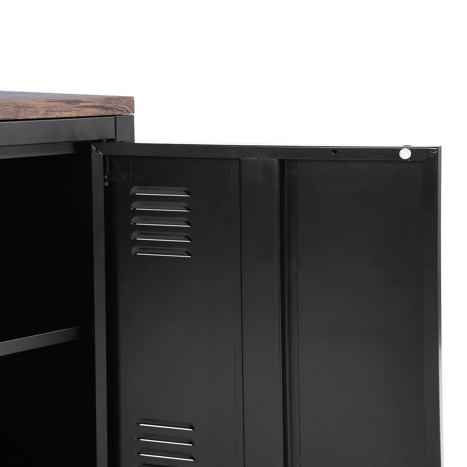 Homy Casa GRAVES BLACK MDFT A Media Storage Cabinet Open Box