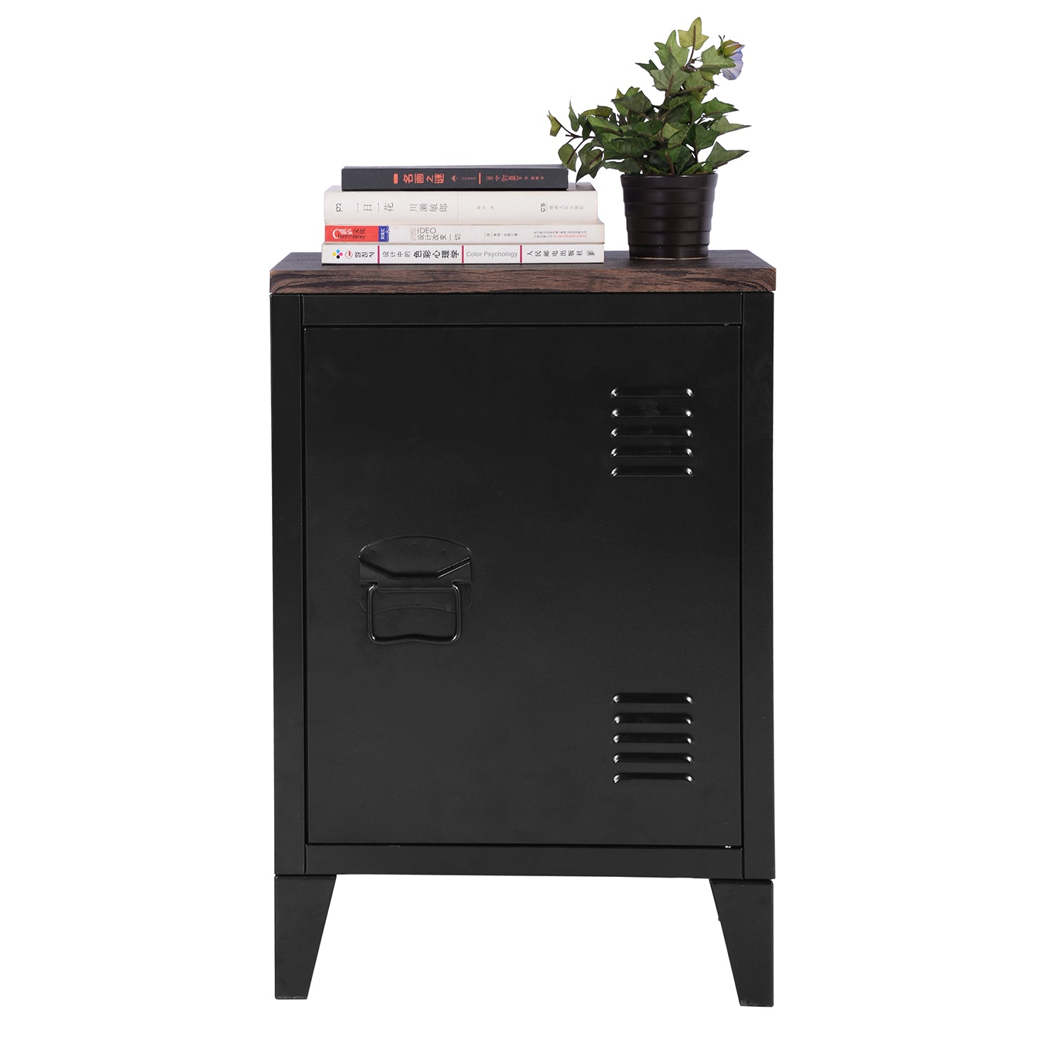 Homy Casa GRAVES BLACK MDFT A Media Storage Cabinet Open Box