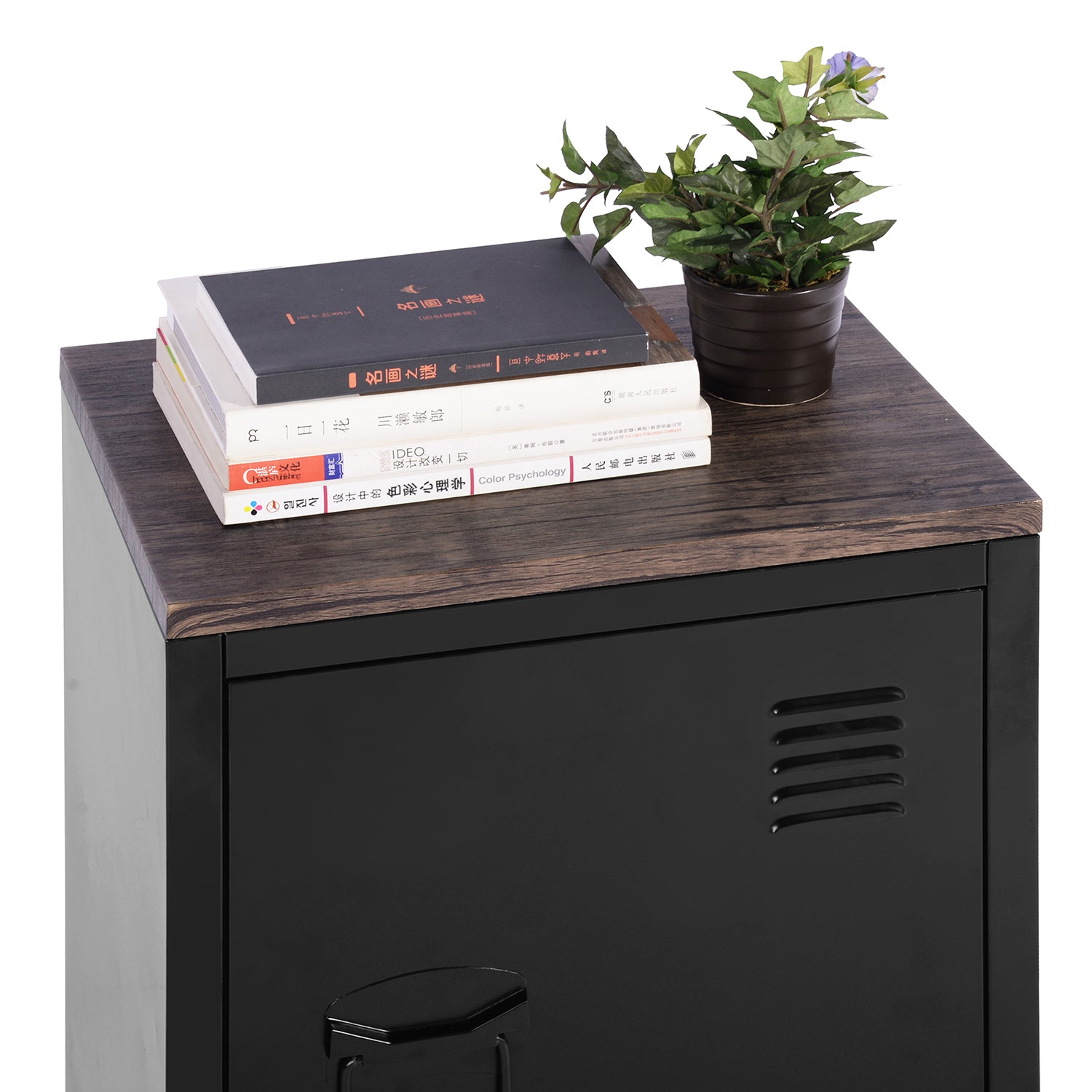 Homy Casa GRAVES BLACK MDFT A Media Storage Cabinet Open Box