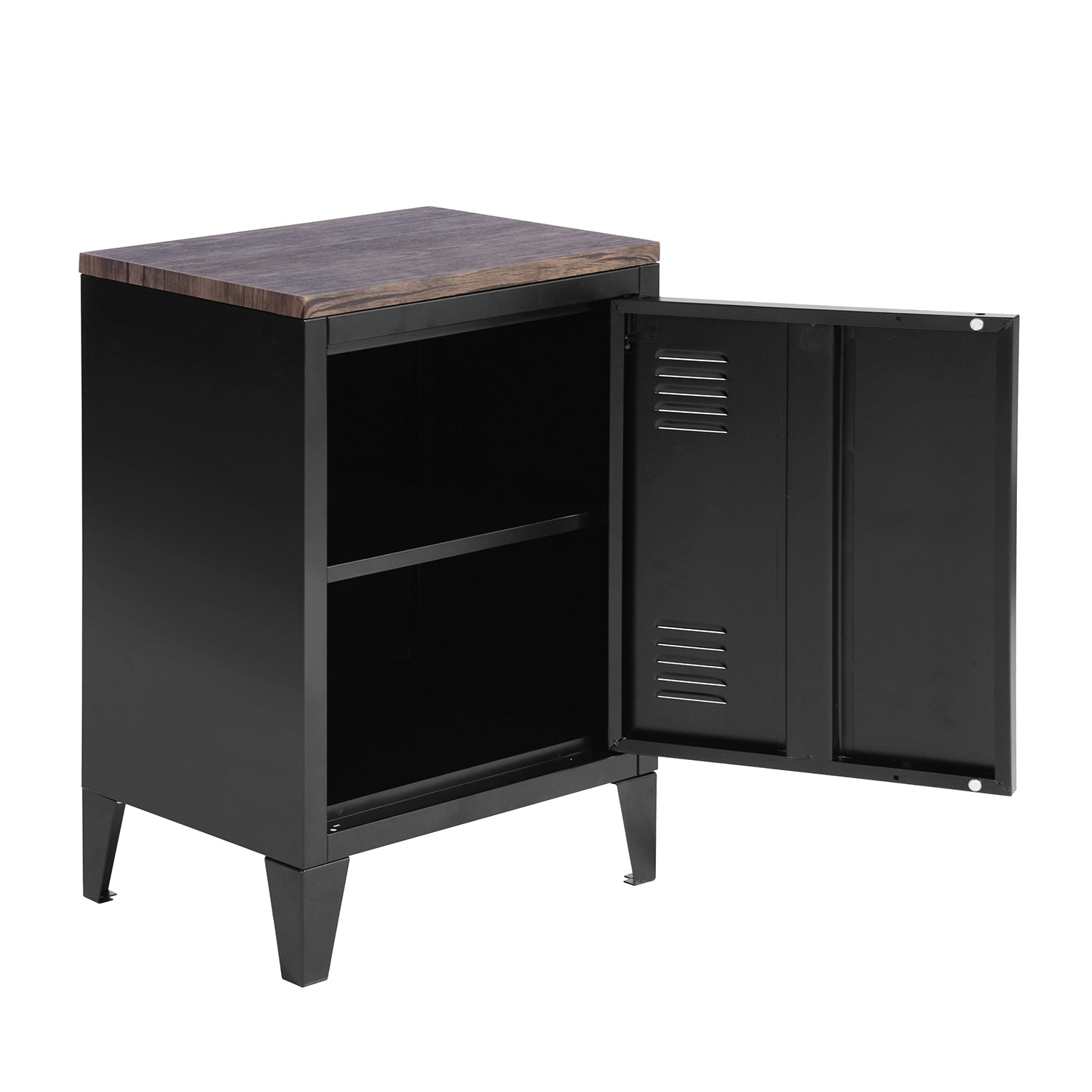 Homy Casa GRAVES BLACK MDFT A Media Storage Cabinet Open Box