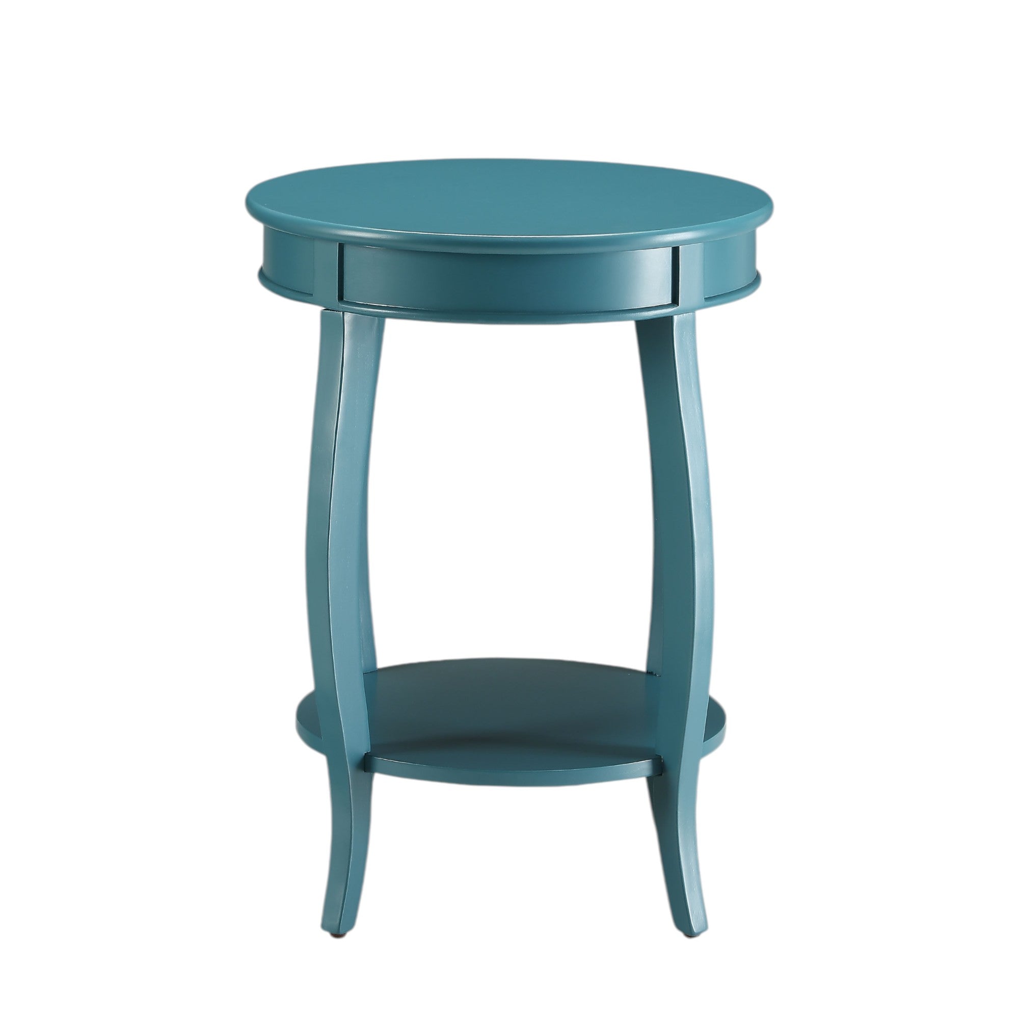 Gila 18" Round Accent Table Side Table with Storage Shelf