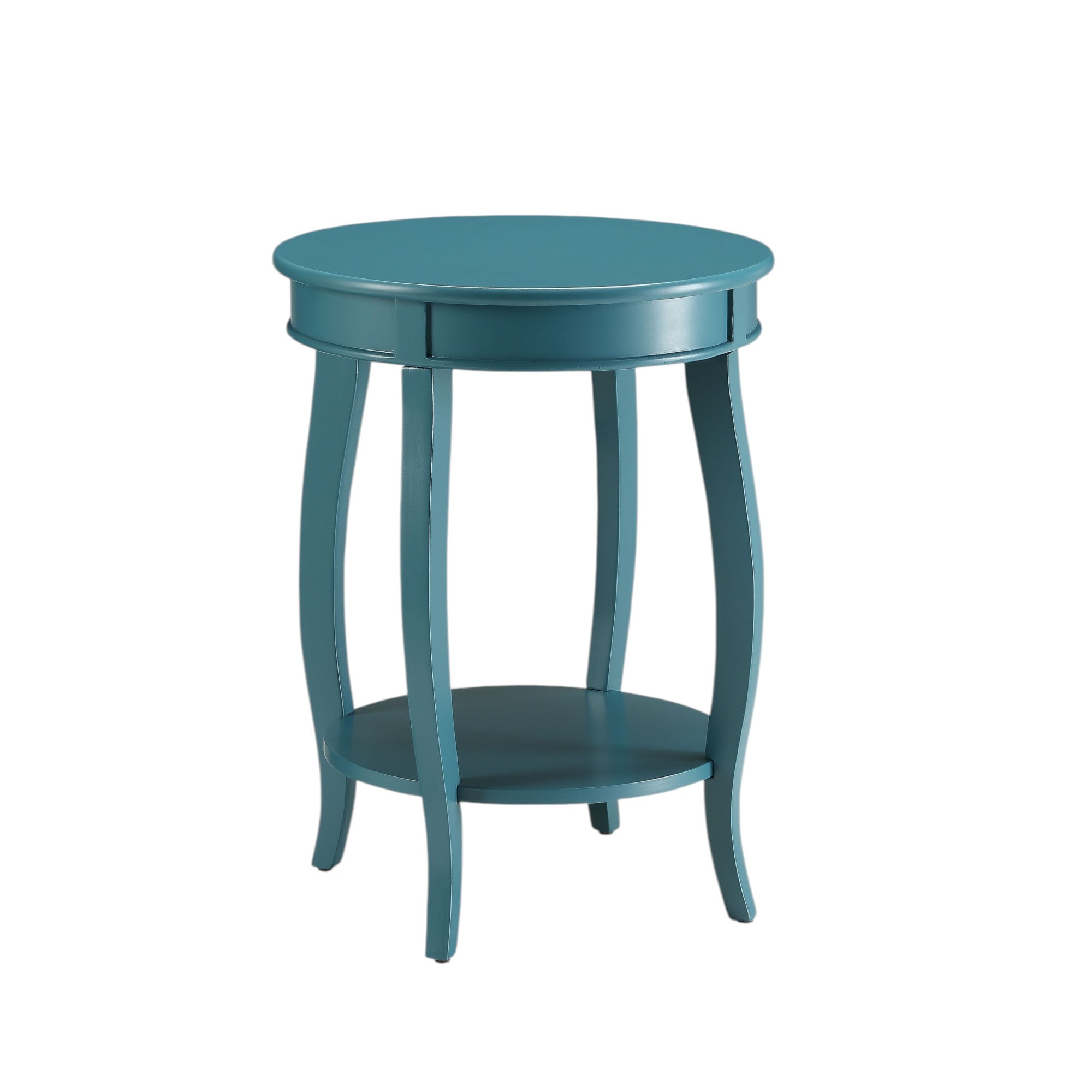 Gila 18" Round Accent Table Side Table with Storage Shelf