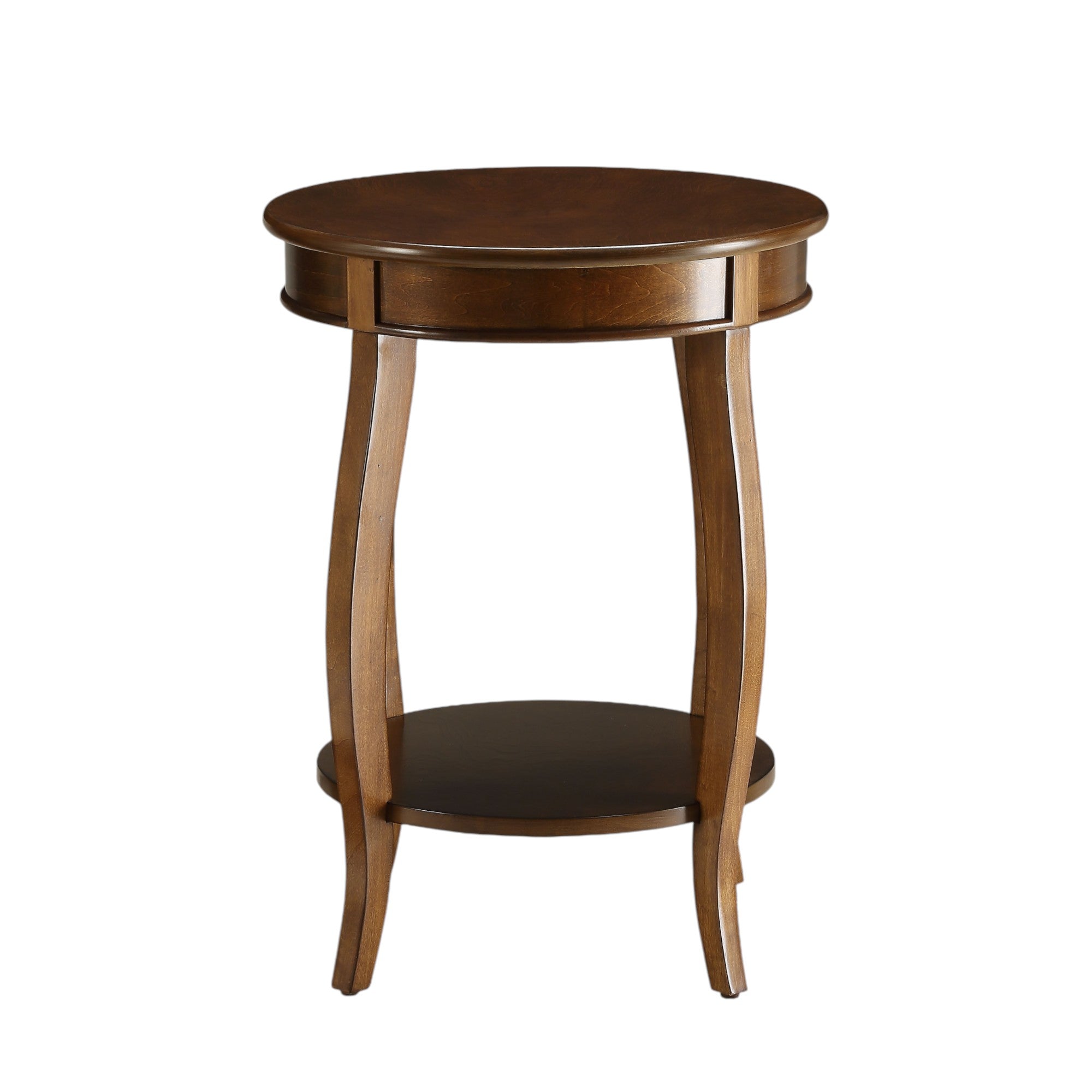 Gila 18" Round Accent Table Side Table with Storage Shelf