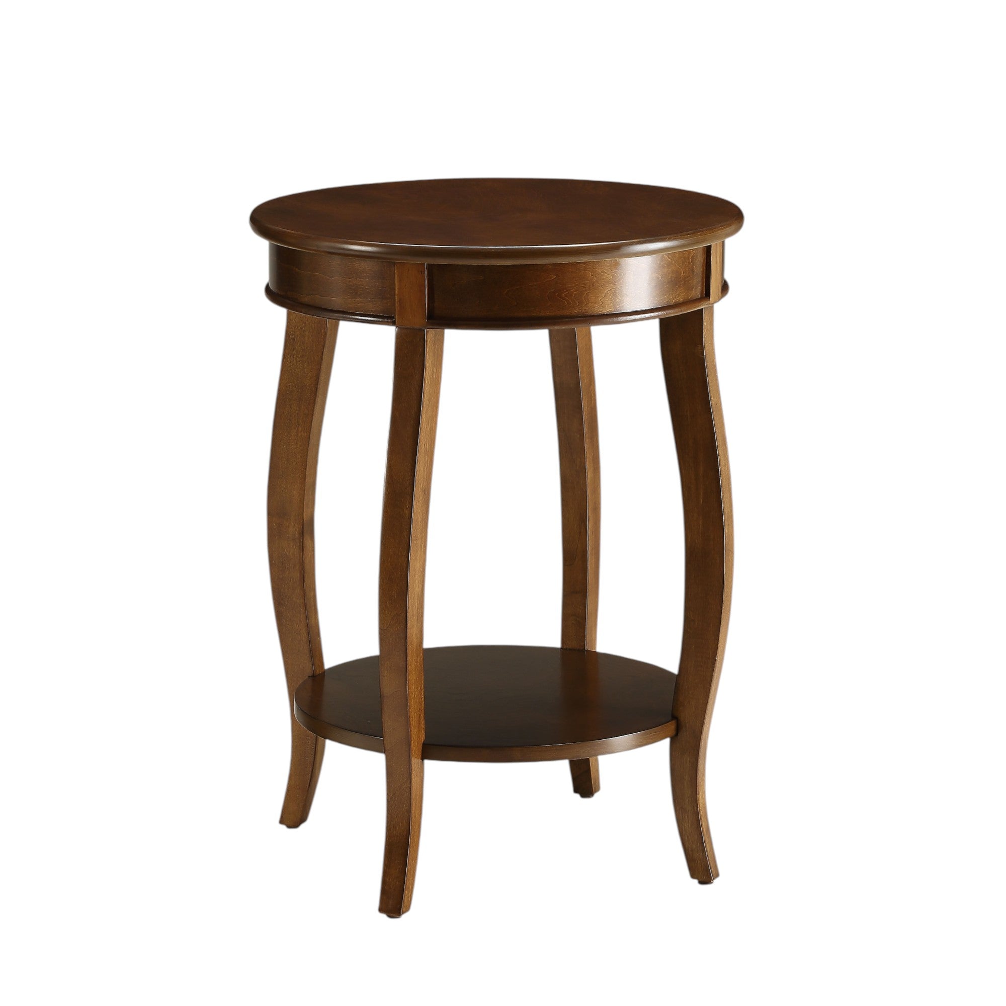Gila 18" Round Accent Table Side Table with Storage Shelf