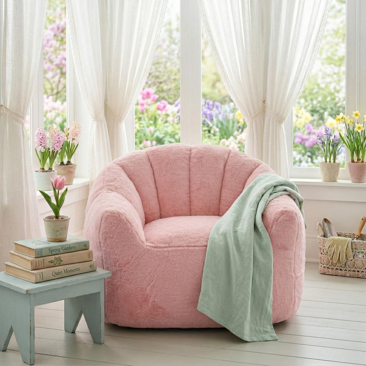 Glacier Blush Pink Bean Bag Sofa Chair