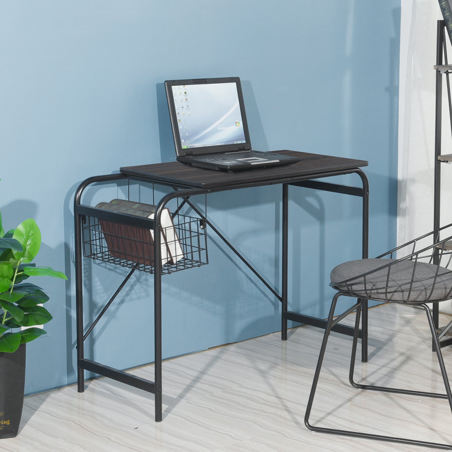 Homy Casa HABIBI DESK A 39.4" W x 17.7" D x 28.4" H Modern Office Desk