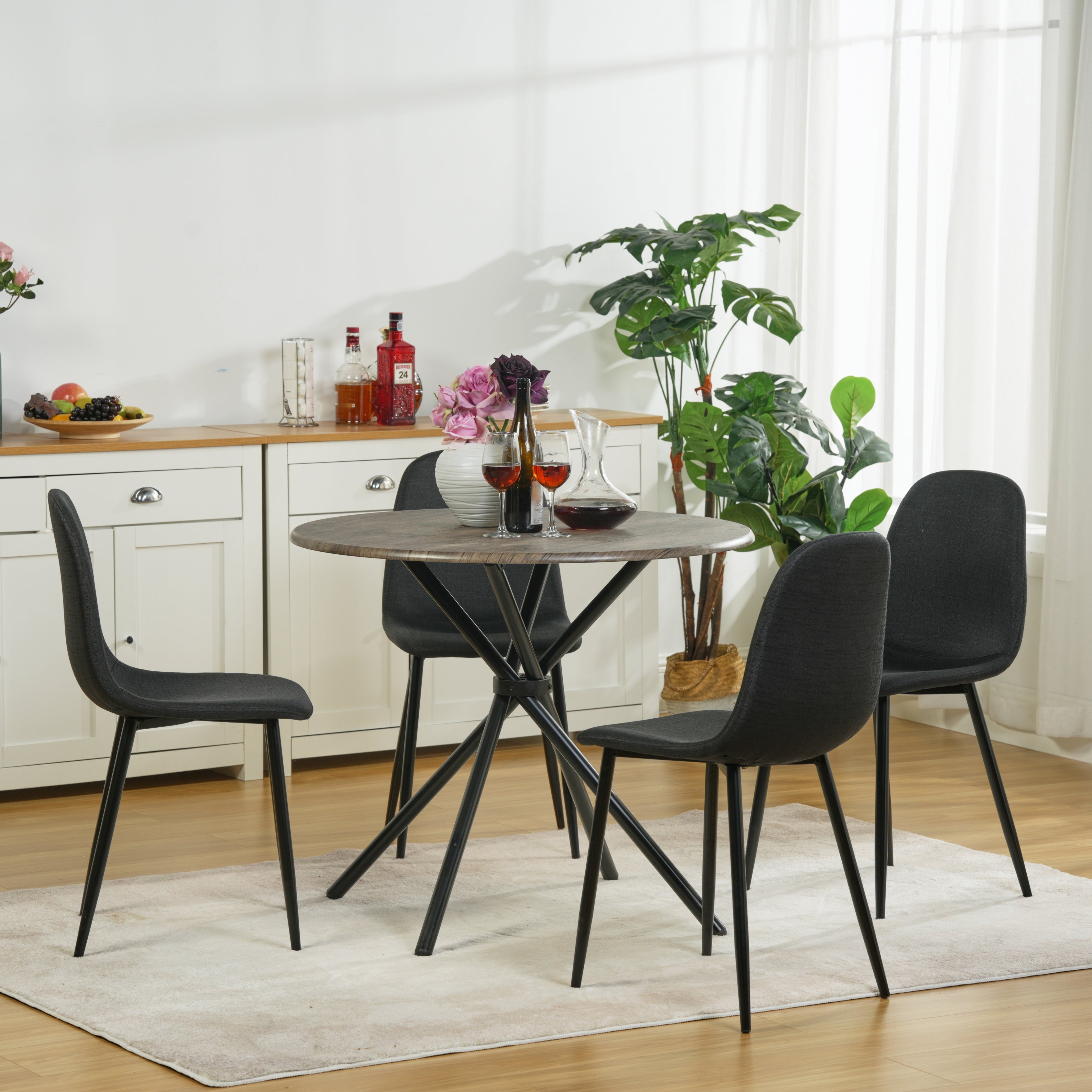 Hare 31.5” Tripod Accent Table with Wooden Top & Metal Legs