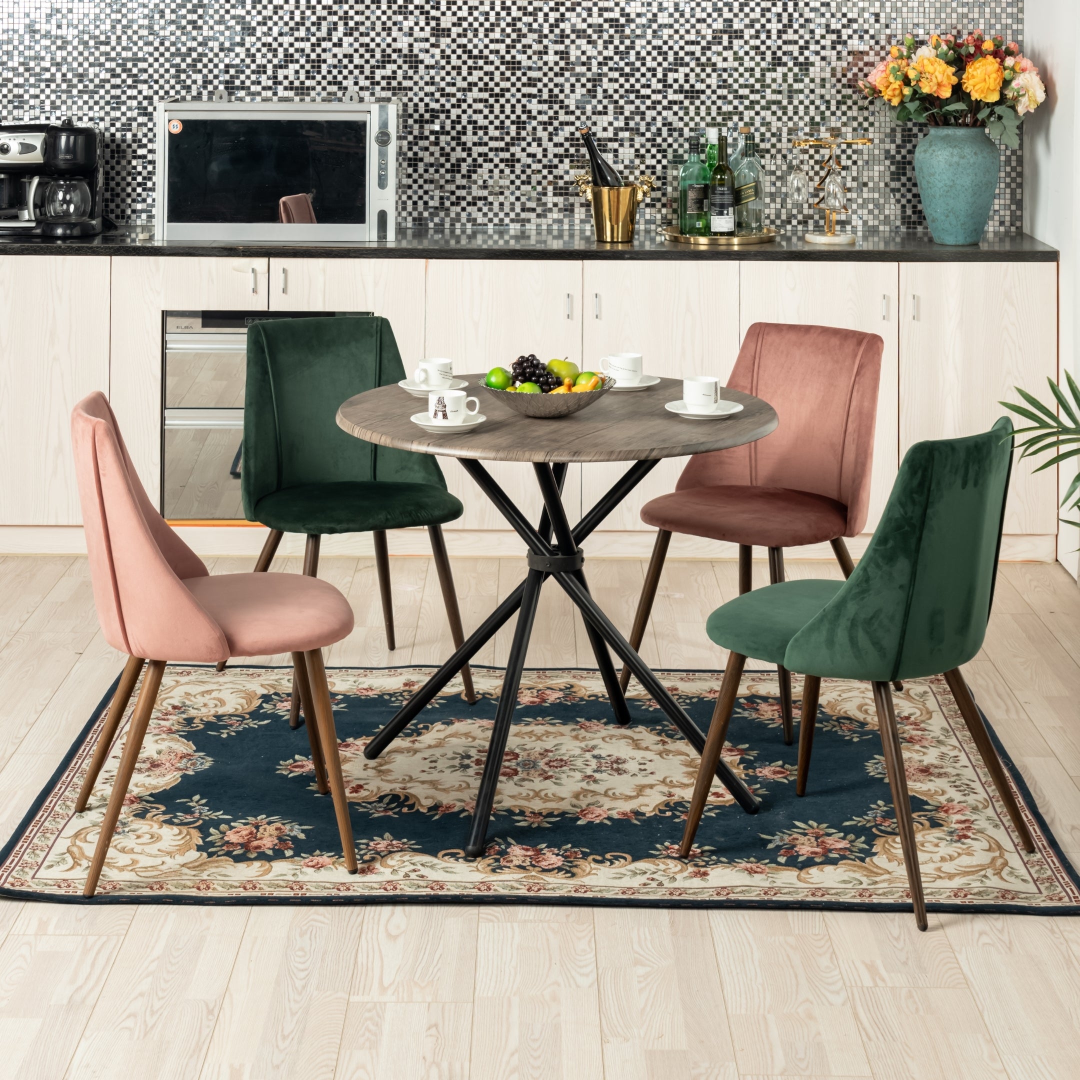 Hare 31.5” Tripod Accent Table with Wooden Top & Metal Legs