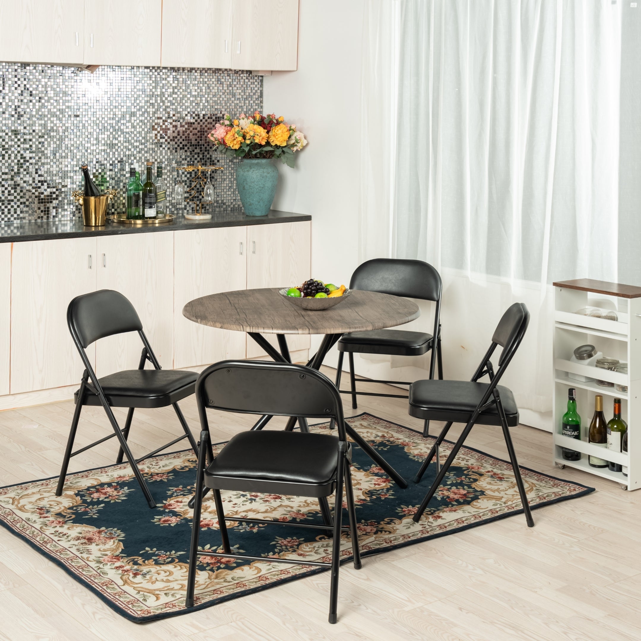 Hare 31.5” Tripod Accent Table with Wooden Top & Metal Legs