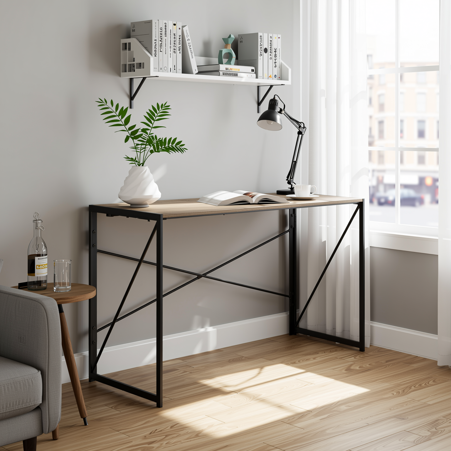 Homy Casa HARPER 246T 47.2" Computer Desk for Home Office Workspace Open Box