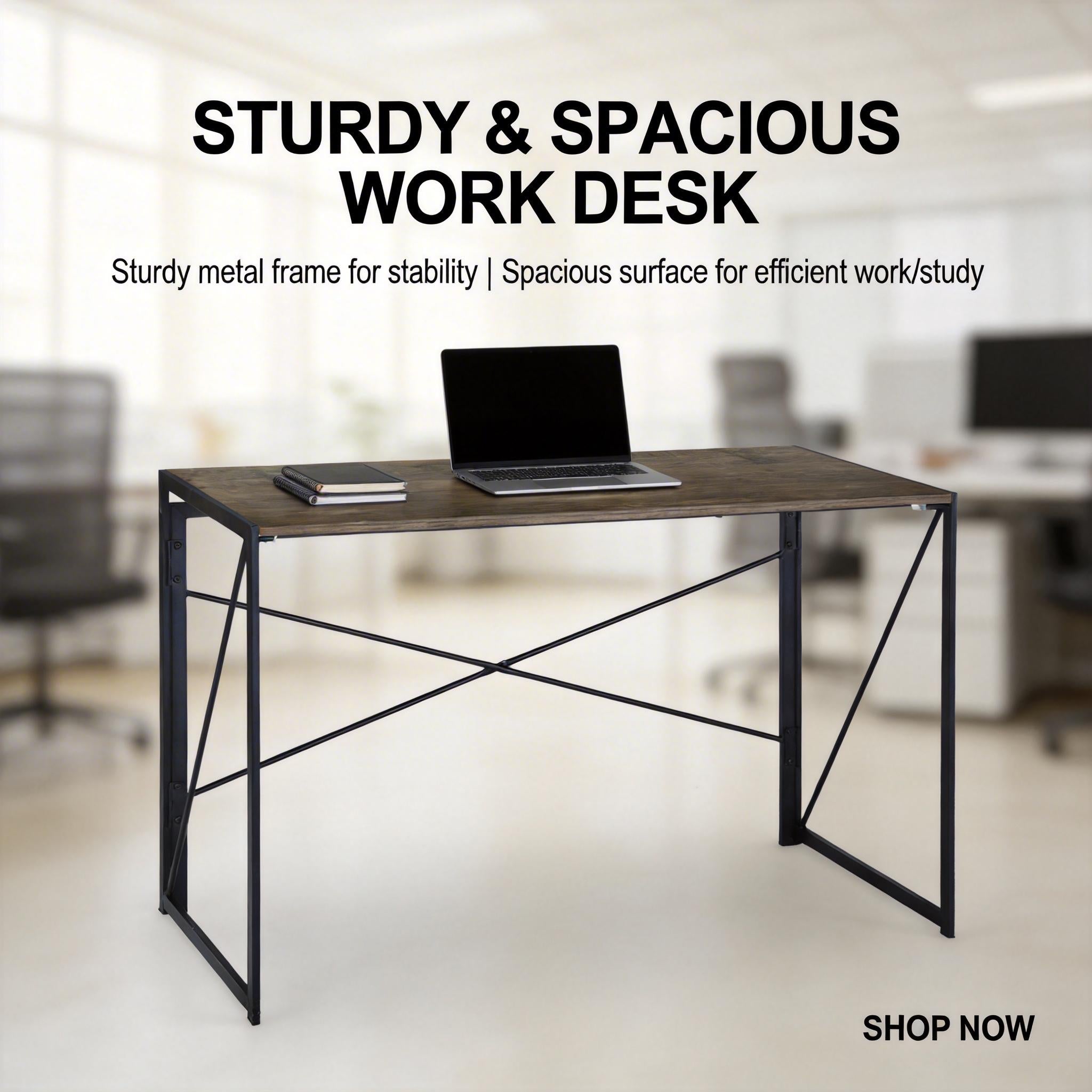 Homy Casa Harper 47" Folding Desk Compact Workspace Home Office