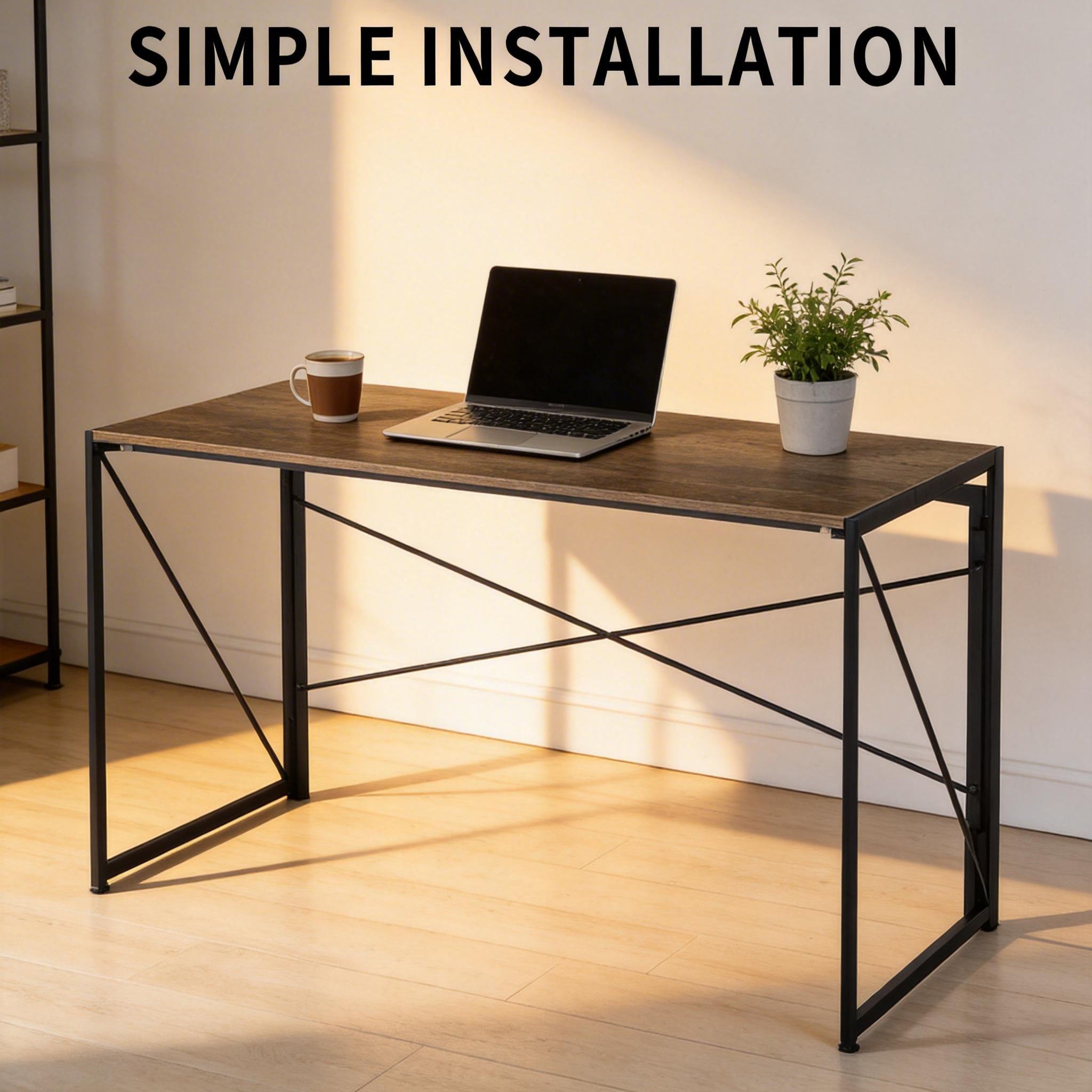 Homy Casa Harper 47" Folding Desk Compact Workspace Home Office