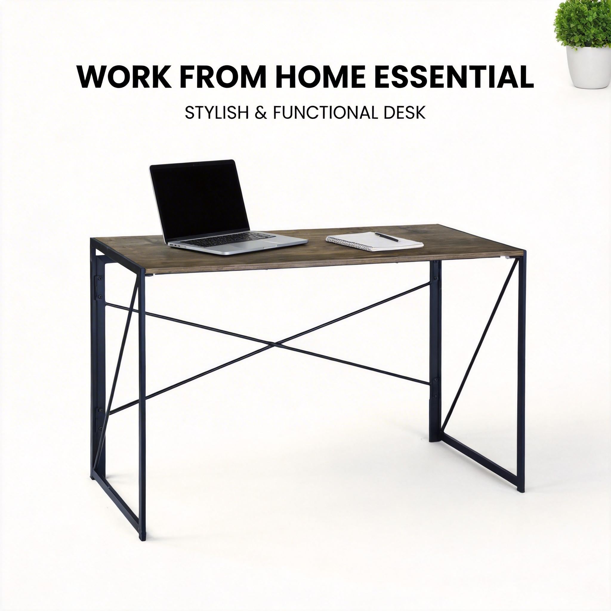 Homy Casa Harper 47" Folding Desk Compact Workspace Home Office