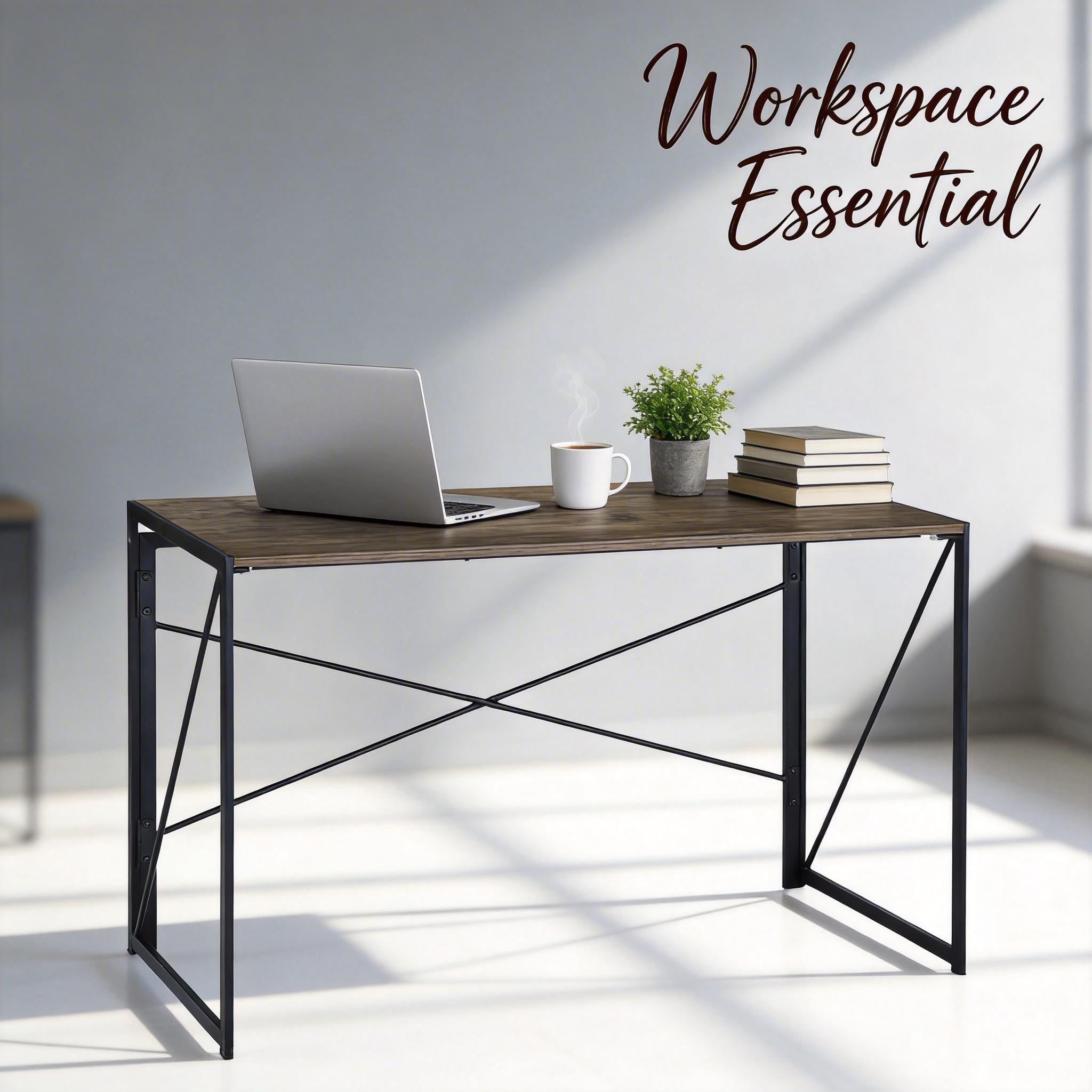 Homy Casa Harper 47" Folding Desk Compact Workspace Home Office