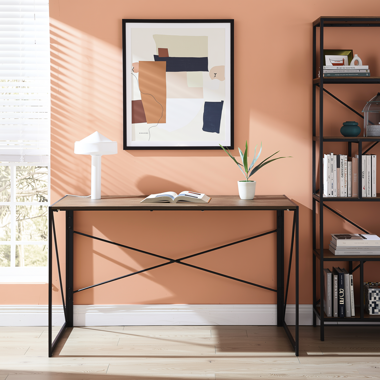 Homy Casa Harper 47" Folding Desk Compact Workspace Home Office