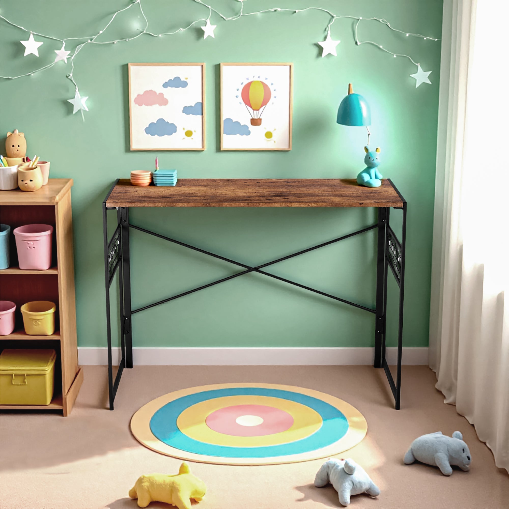 Homy Casa Harper 47" Folding Desk Compact Workspace Home Office