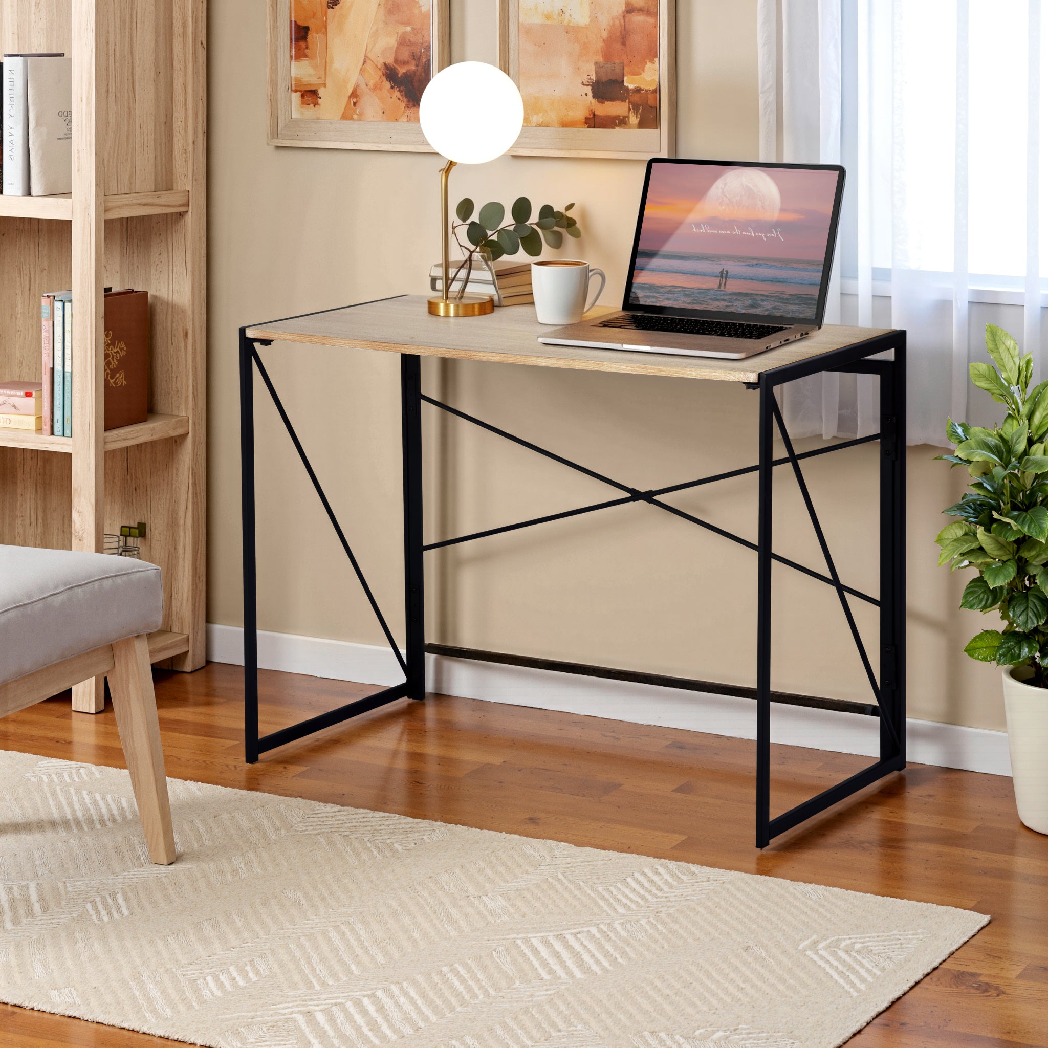 Homy Casa HARPER ROMAN A 39.4" Computer Desk for Home Office Workspace