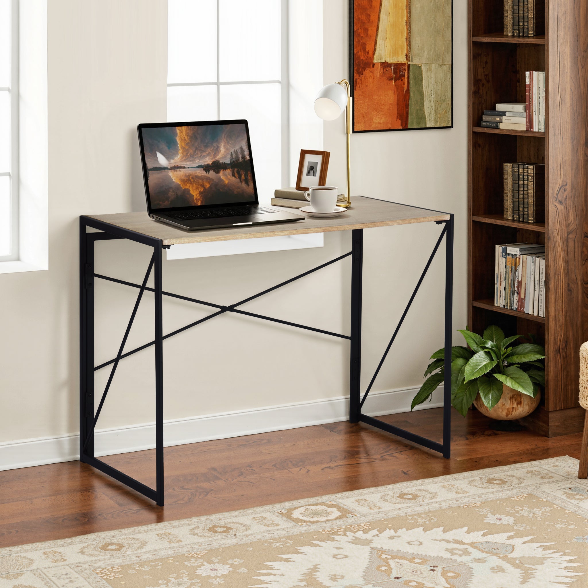 Homy Casa HARPER ROMAN A 39.4" Computer Desk for Home Office Workspace