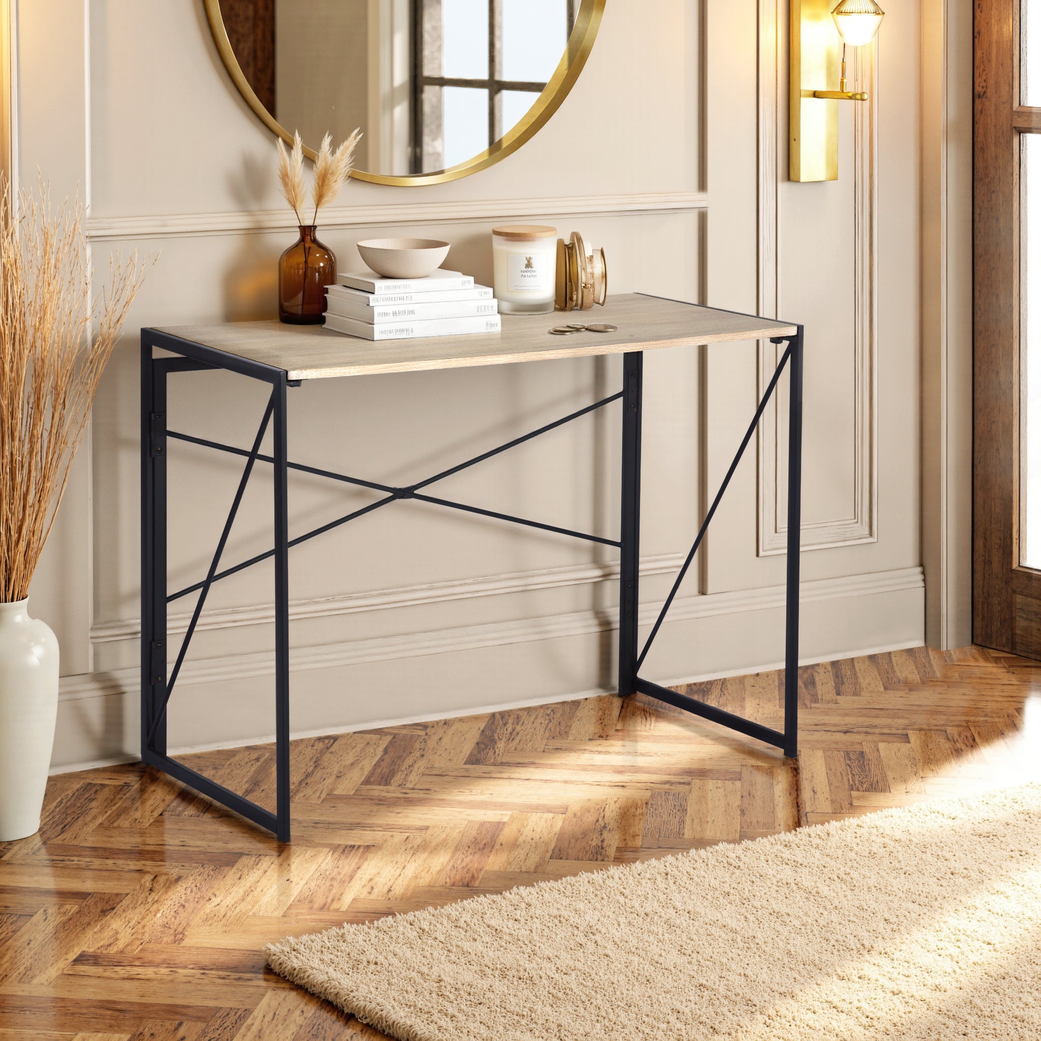Homy Casa HARPER ROMAN A 39.4" Computer Desk for Home Office Workspace