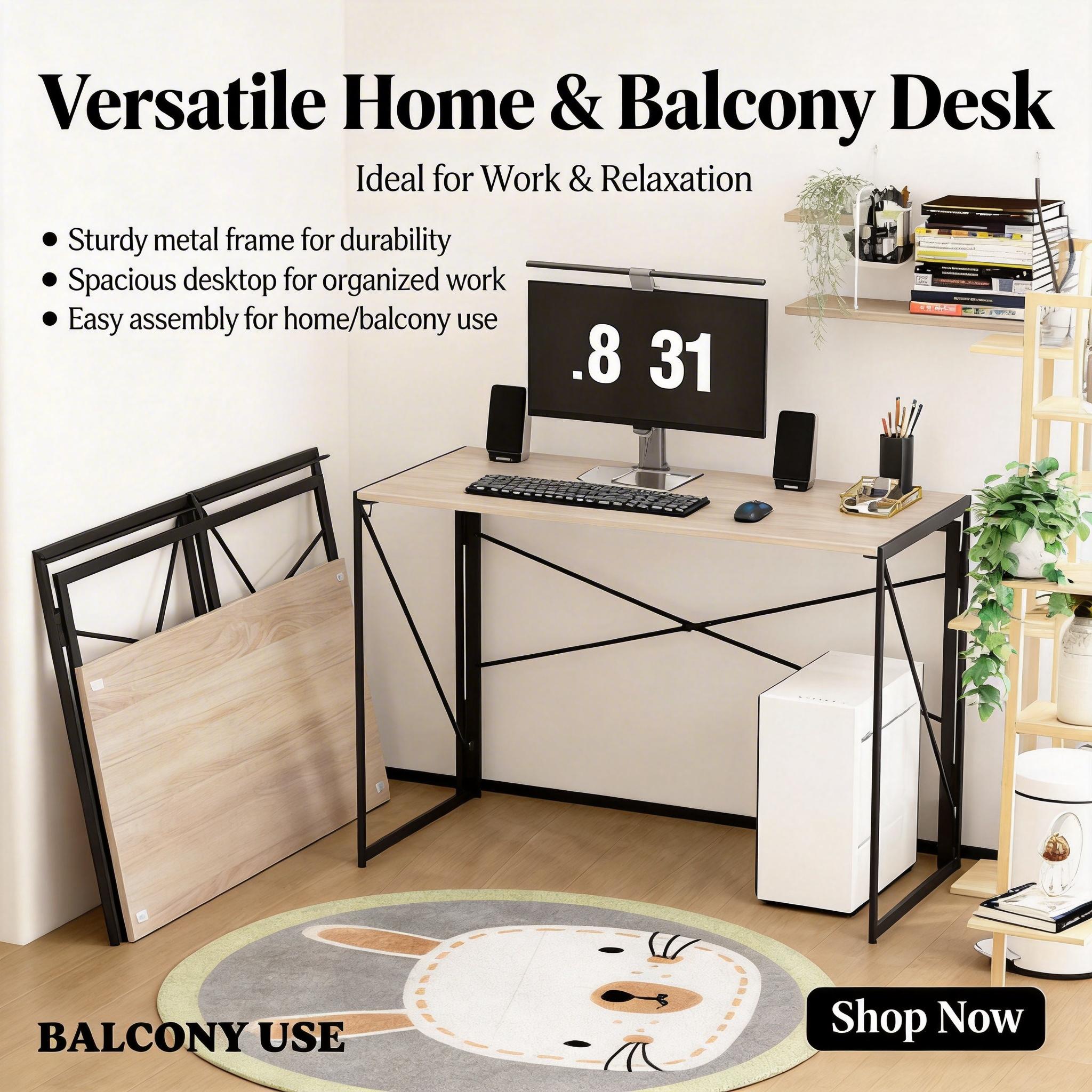 Homy Casa HARPER ROMAN A 39.4" Computer Desk for Home Office Workspace