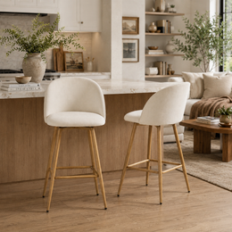 HASEEB 26" Swivel Counter Height Bar Stools Set of 2