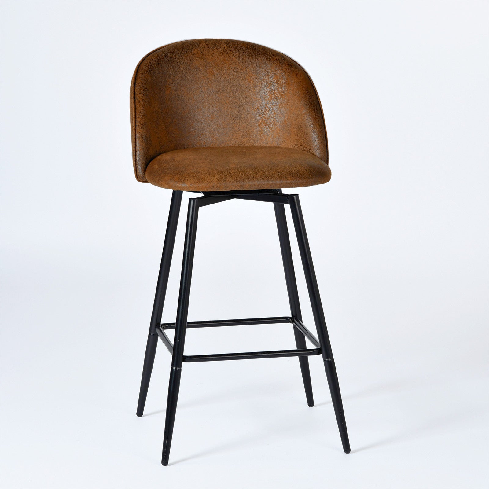 Homy Casa HASEEB 26" Swivel Counter Height Bar Stools Set of 2,Vintage Brown