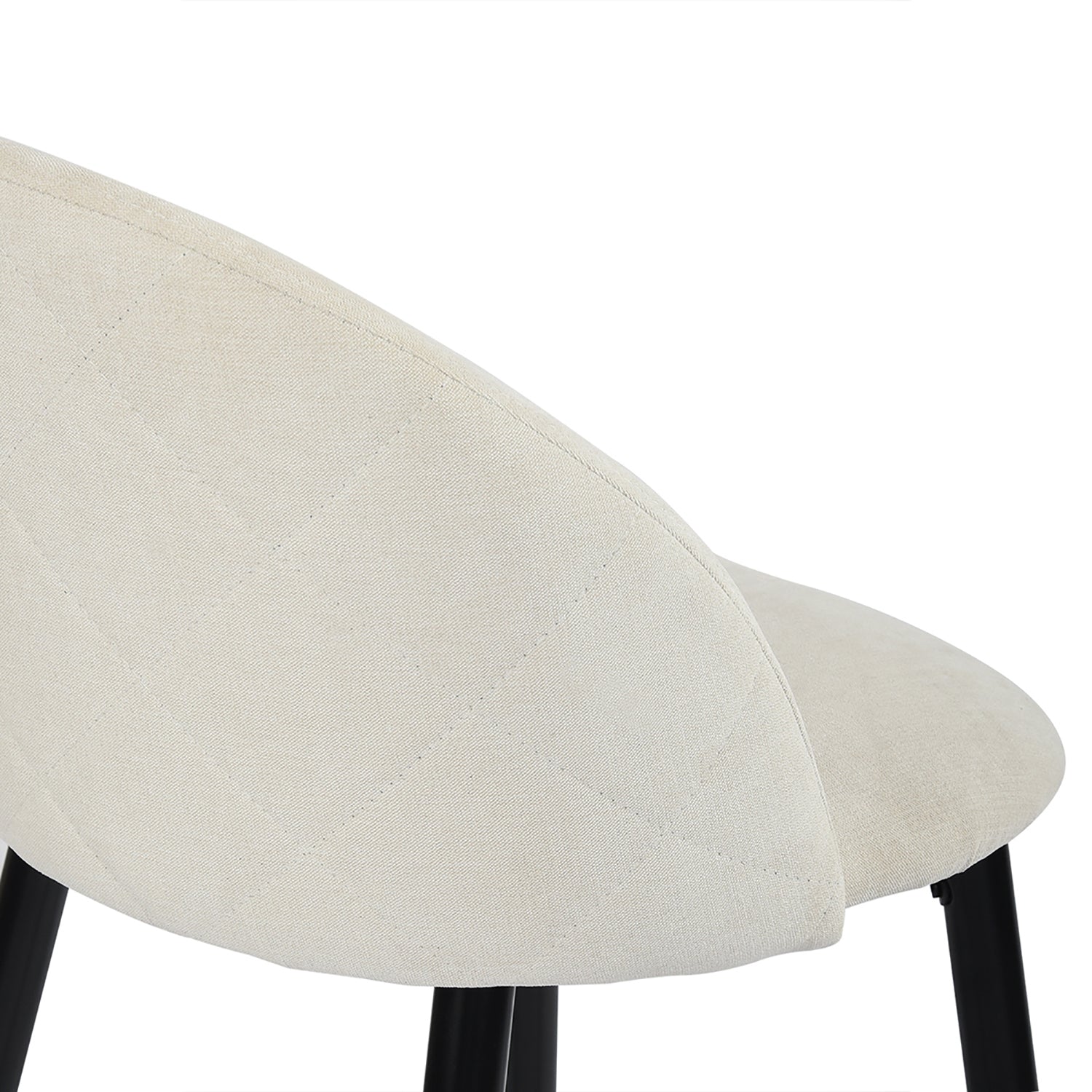Homy Casa HASEEB Terry Cream Black Leg  2 PCS 27" Bar Stool Modern Bar Seating Open Box