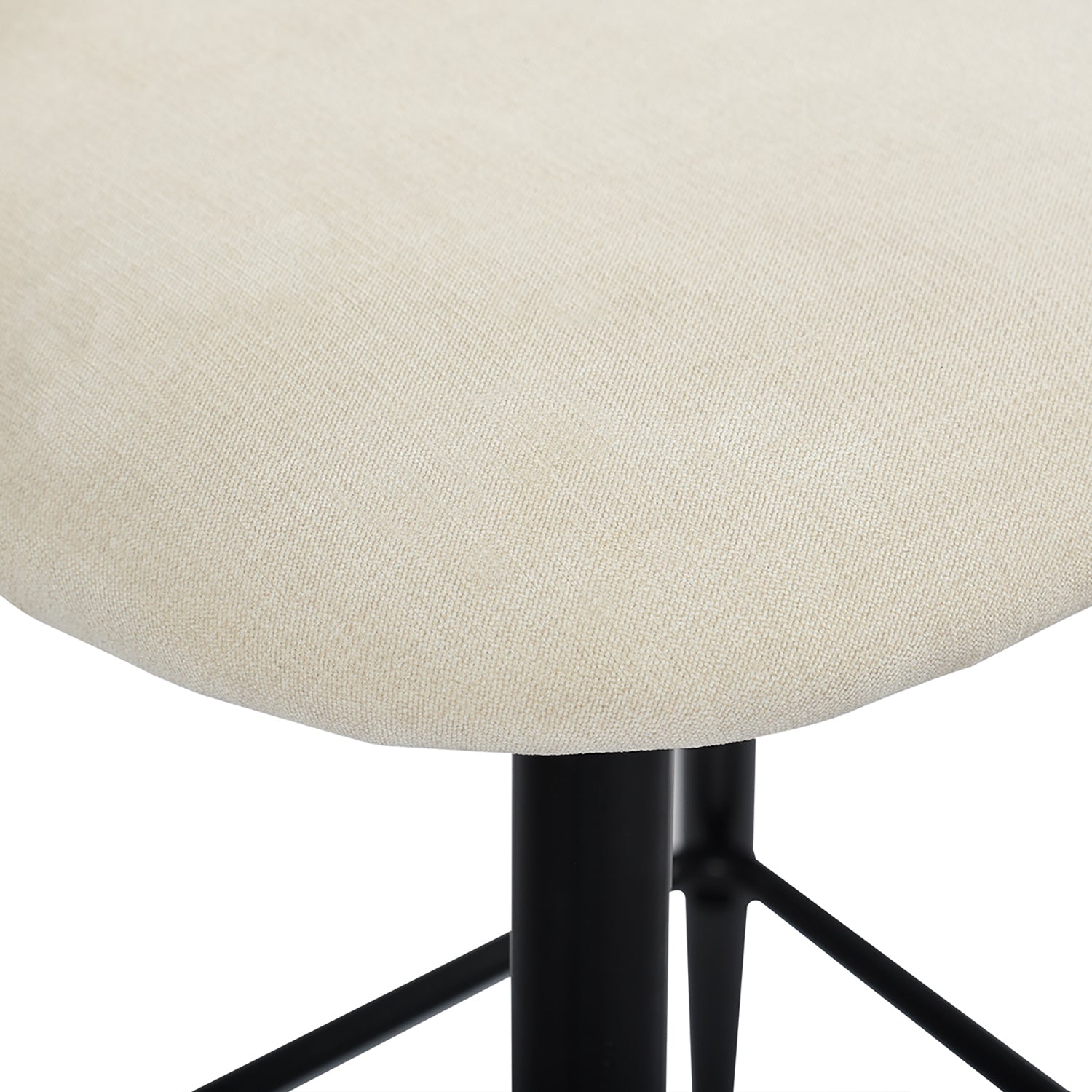 Homy Casa HASEEB Terry Cream Black Leg  2 PCS 27" Bar Stool Modern Bar Seating Open Box