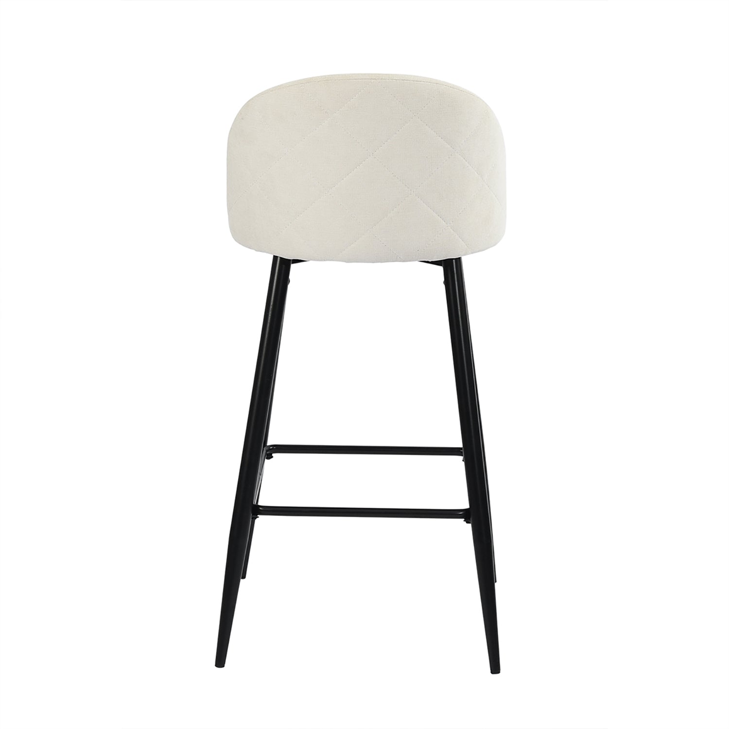 Homy Casa HASEEB Terry Cream Black Leg  2 PCS 27" Bar Stool Modern Bar Seating Open Box