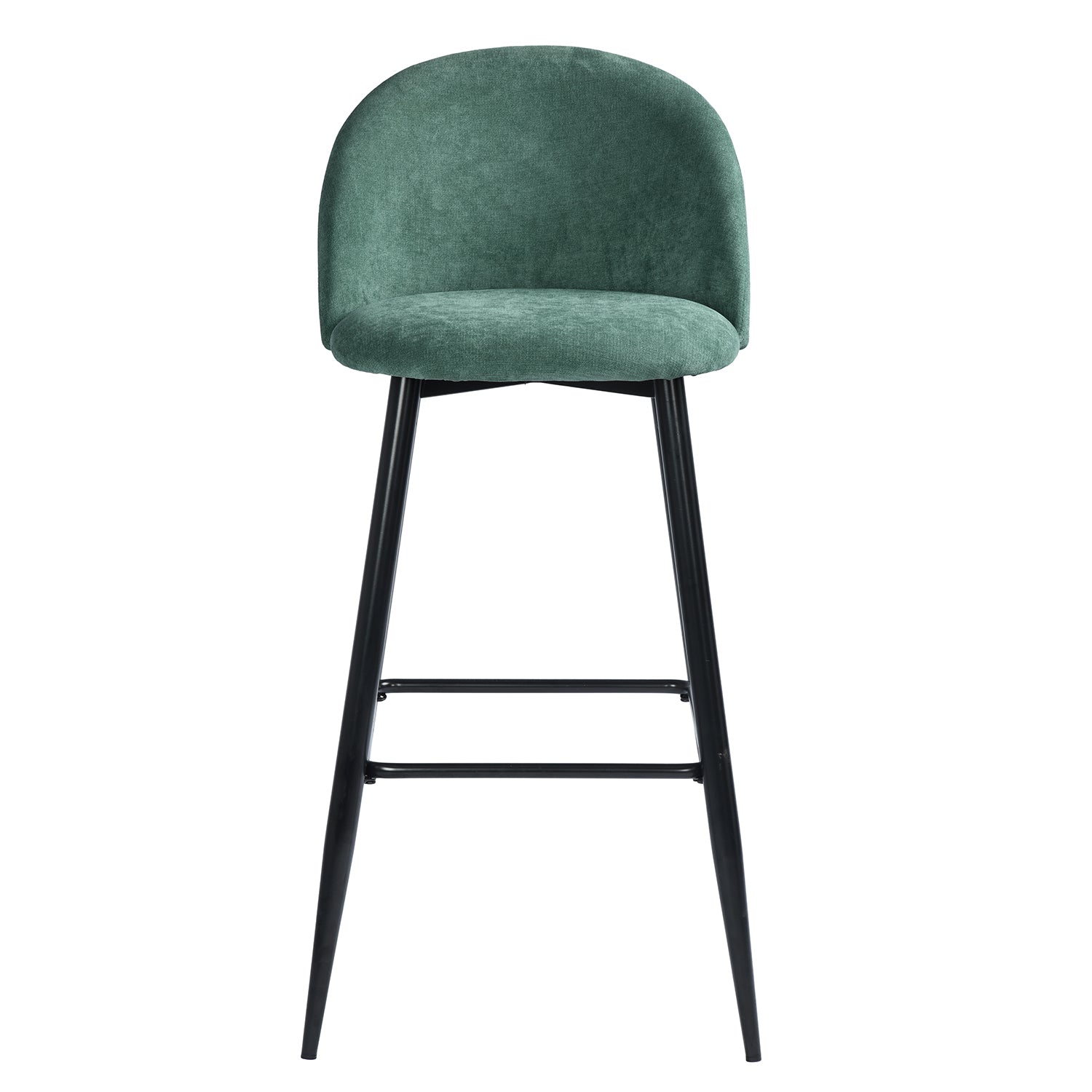 Homy Casa HASEEB BAR 30 Teal Terry Black Leg Bar Stool "18.31" W x 19.88" D x 39.37" H Bar Seating