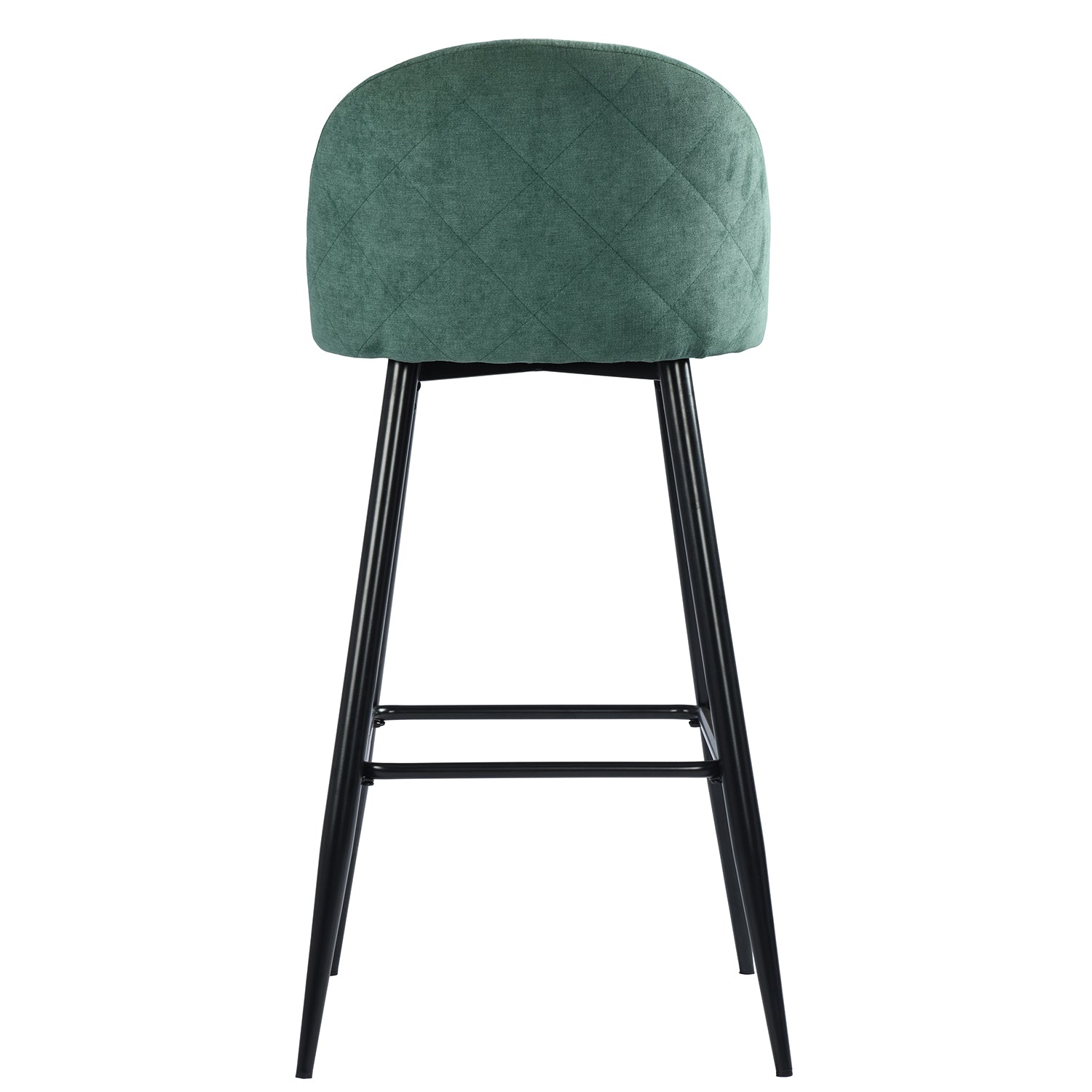 Homy Casa HASEEB BAR 30 Teal Terry Black Leg Bar Stool "18.31" W x 19.88" D x 39.37" H Bar Seating